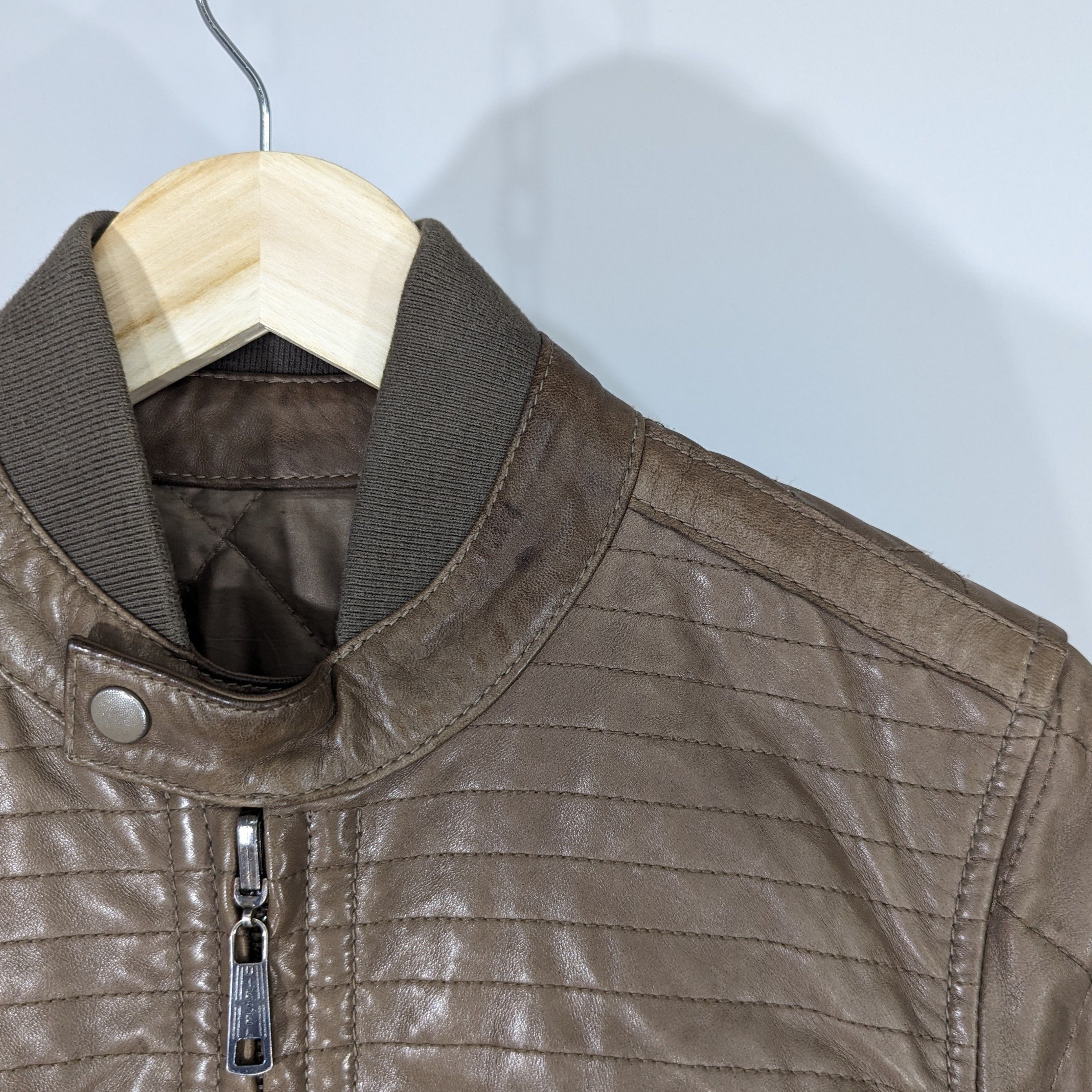 Diesel Diesel Reversible Leather and Polyester Jacket Beige Size S Size S / US 4 / IT 40 - 3 Thumbnail