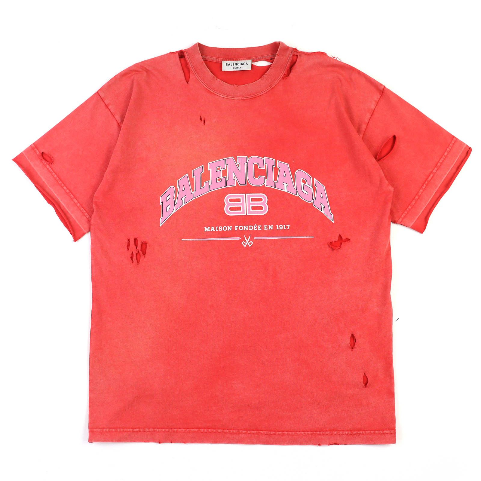 Balenciaga Balenciaga Balenciaga Destroyed Distressed Short Sleeve T-shirt Cotton T-Shirts DUTY FREE for USA Size ONE SIZE - 1 Thumbnail