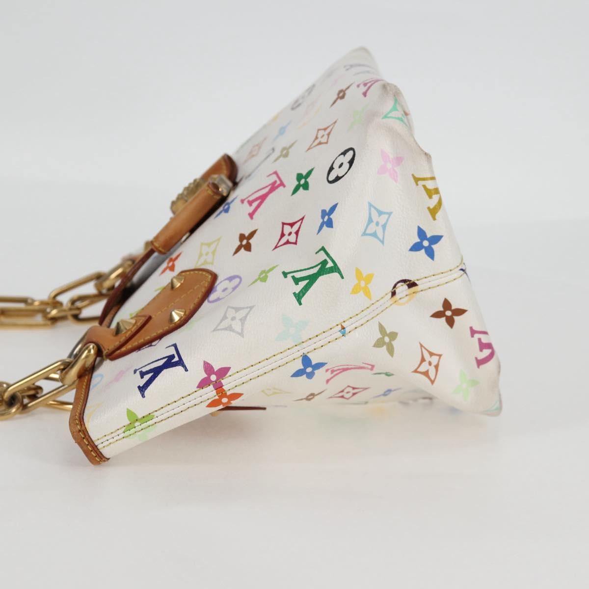 Louis Vuitton LOUIS VUITTON Monogram Multicolor Annie MM Tote Bag White Size ONE SIZE - 3 Thumbnail