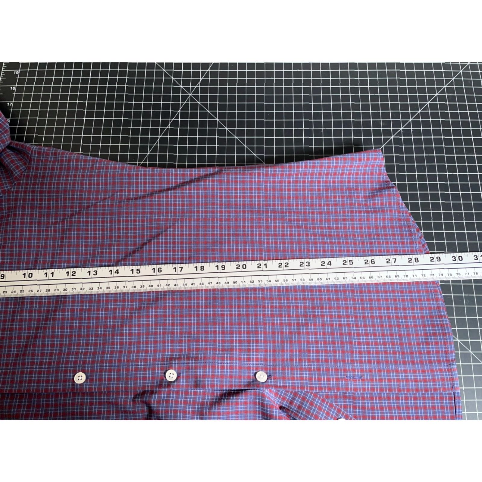 Mizzen+Main Mizzen+Main Leeward Shirt Men's Large Trim Fit Red Blue Plaid Stretch Fabric Size US L / EU 52-54 / 3 - 6 Thumbnail
