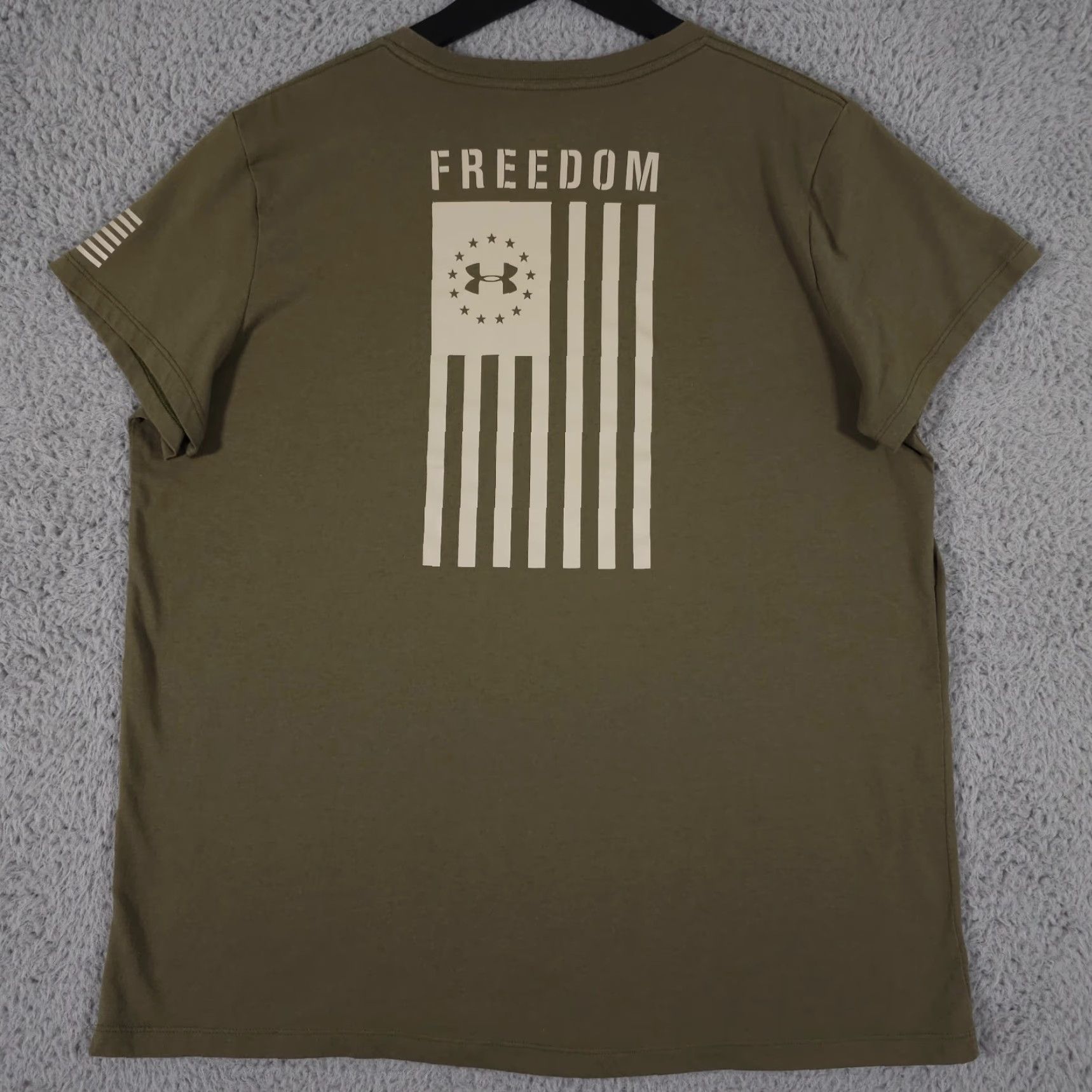 Under Armour Under Armour Shirt Women XL Green Freedom American Flag The Classic Tee Military Womens XL Green Flag Shirt Size XL / US 12-14 / IT 48-50 - 2 Thumbnail