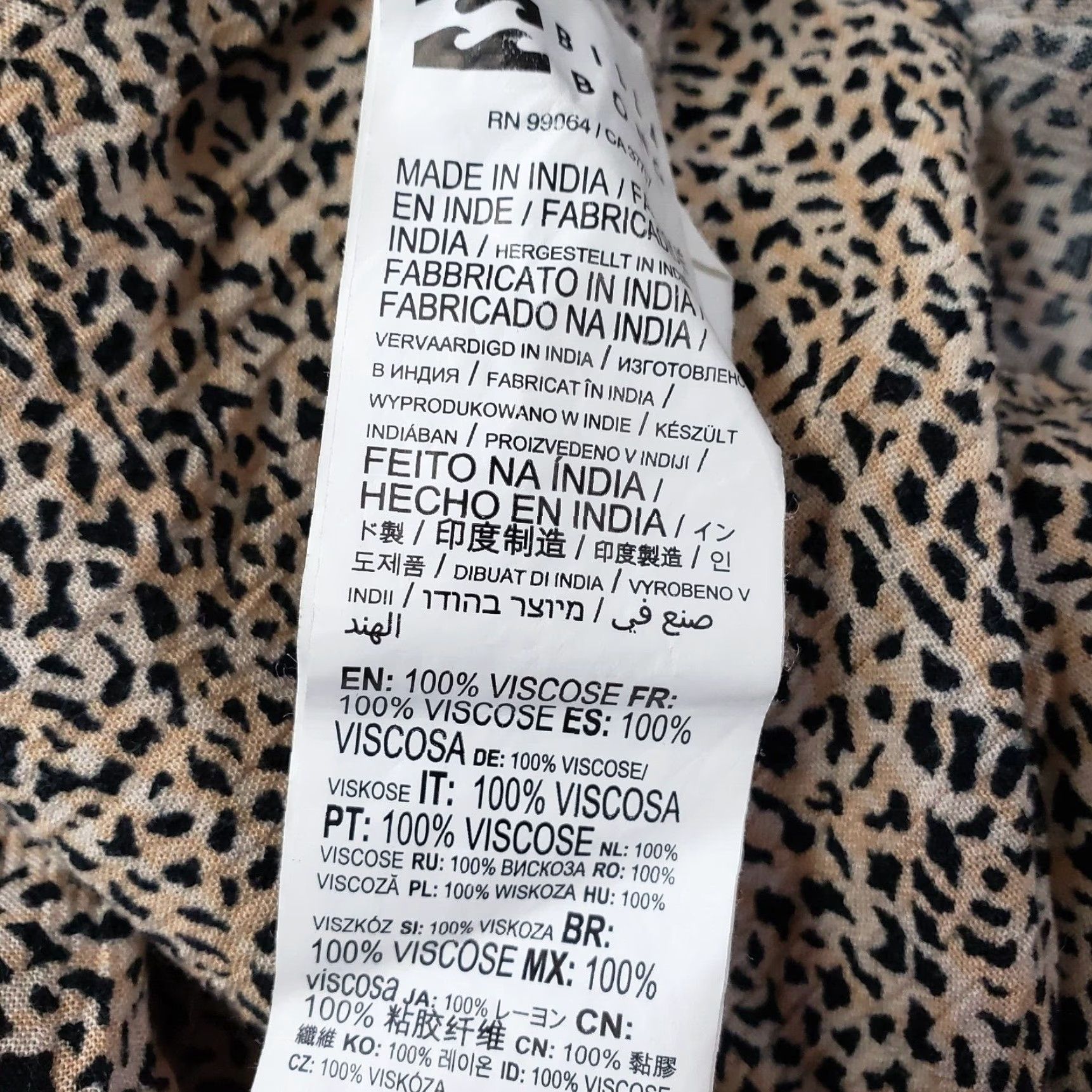 Billabong VINTAGE Billabong Womens Maxi Skirt Sz 31 Brown Black Animal Print Viscose Side Zip Size 24" / US 00 / IT 34 - 7 Thumbnail