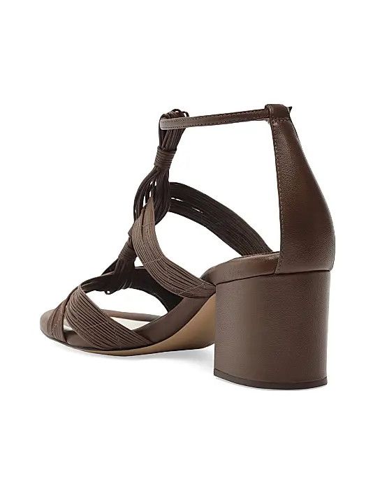 Alexandre Birman os11x1225 Olga 60MM Leather Block-Heel Sandals in Rich Brown Size US 7 / IT 37 - 3 Thumbnail