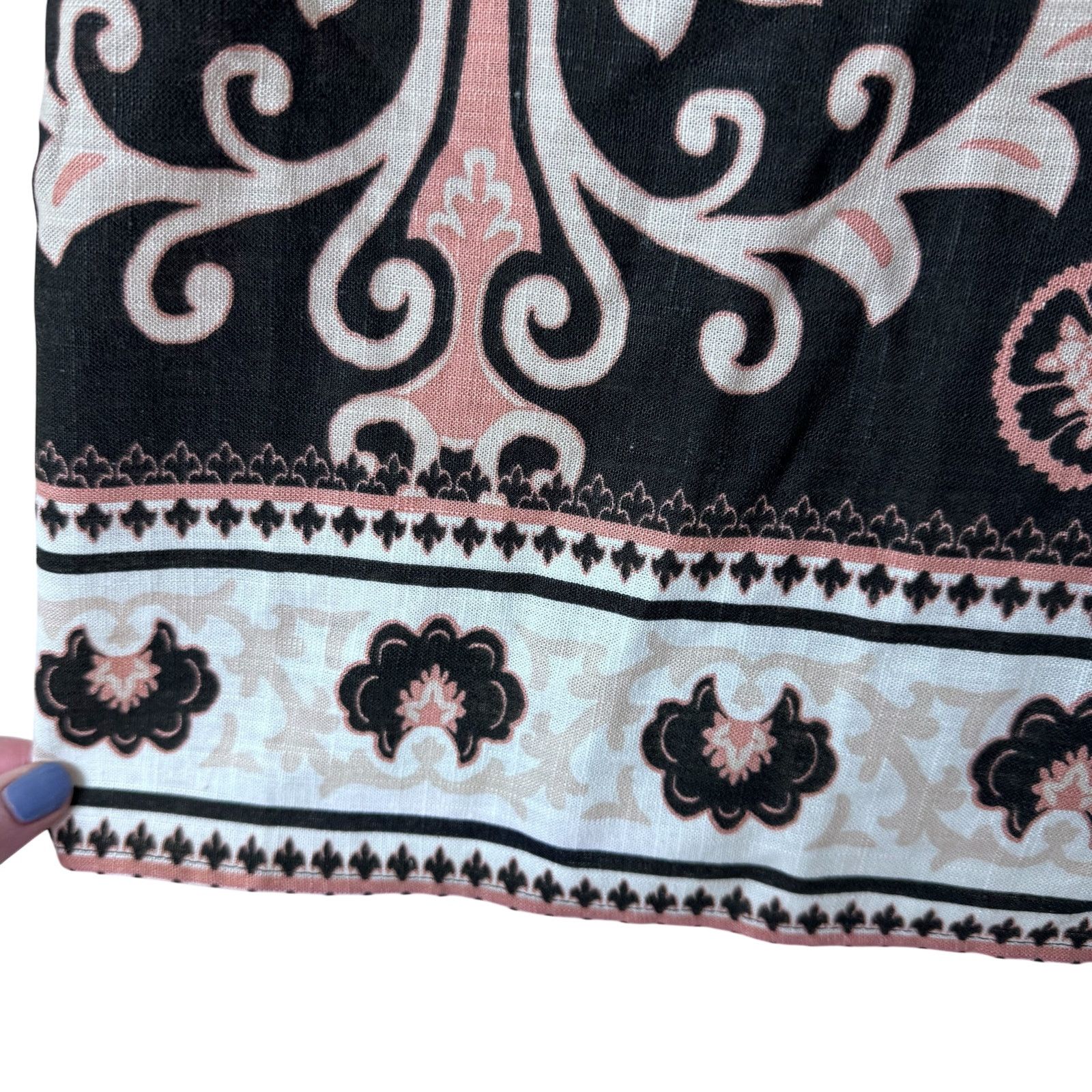 Sanctuary Sanctuary Square Neck Paisley Printed Button Back Tank Black Size S / US 4 / IT 40 - 6 Thumbnail