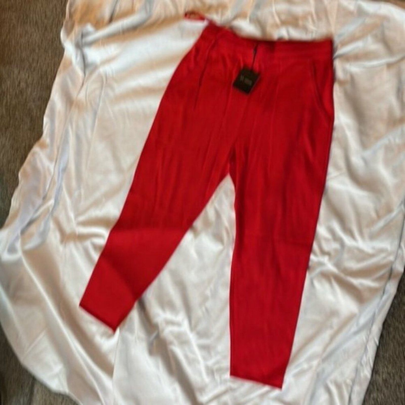 St. John St. John Collection Wool Blend Drawstring Pants Red M Size 30" / US 8 / IT 44 - 3 Thumbnail