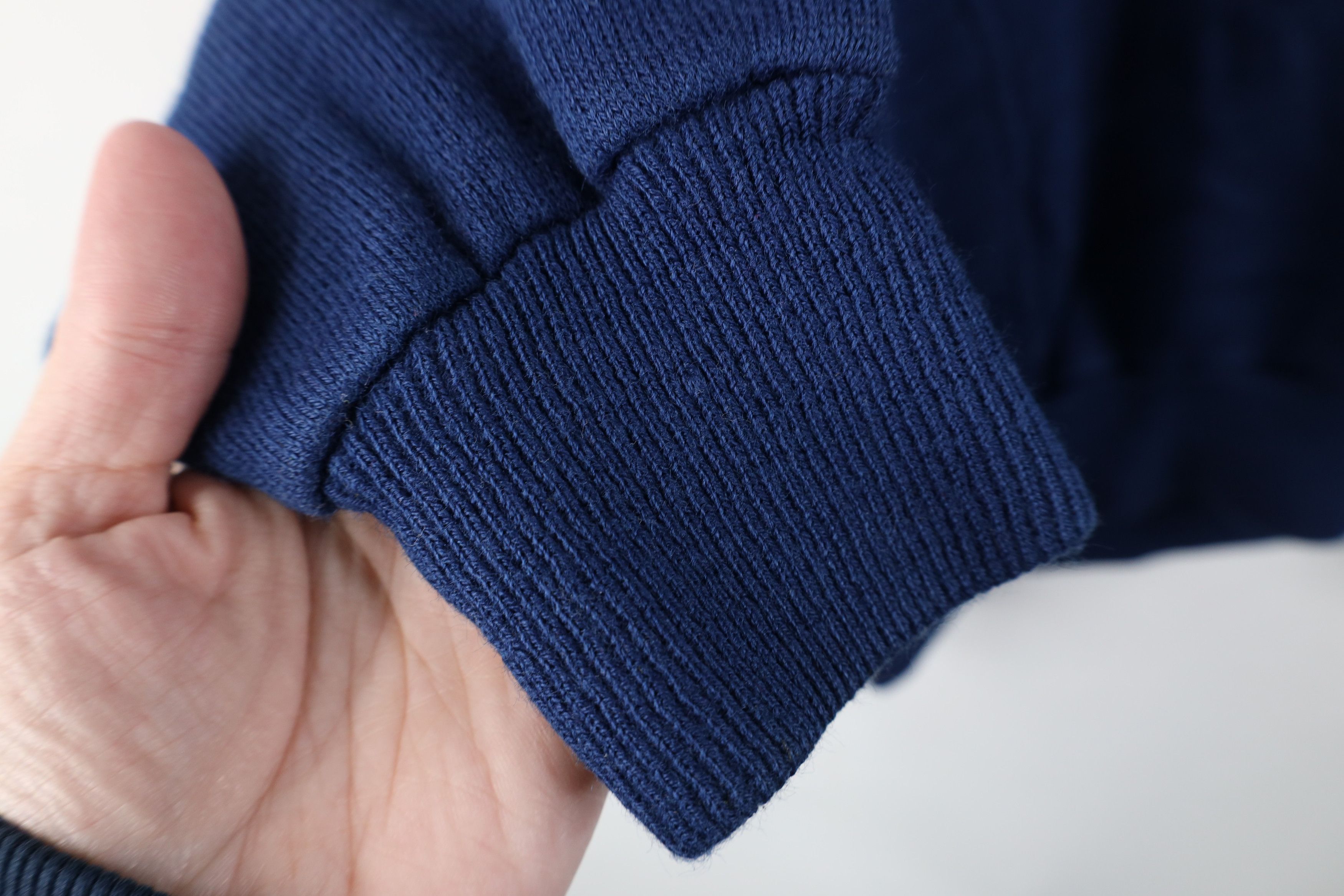 Vintage Vintage 70s Streetwear Hood Knit Hoodie Sweater Blue USA Size US L / EU 52-54 / 3 - 9 Thumbnail