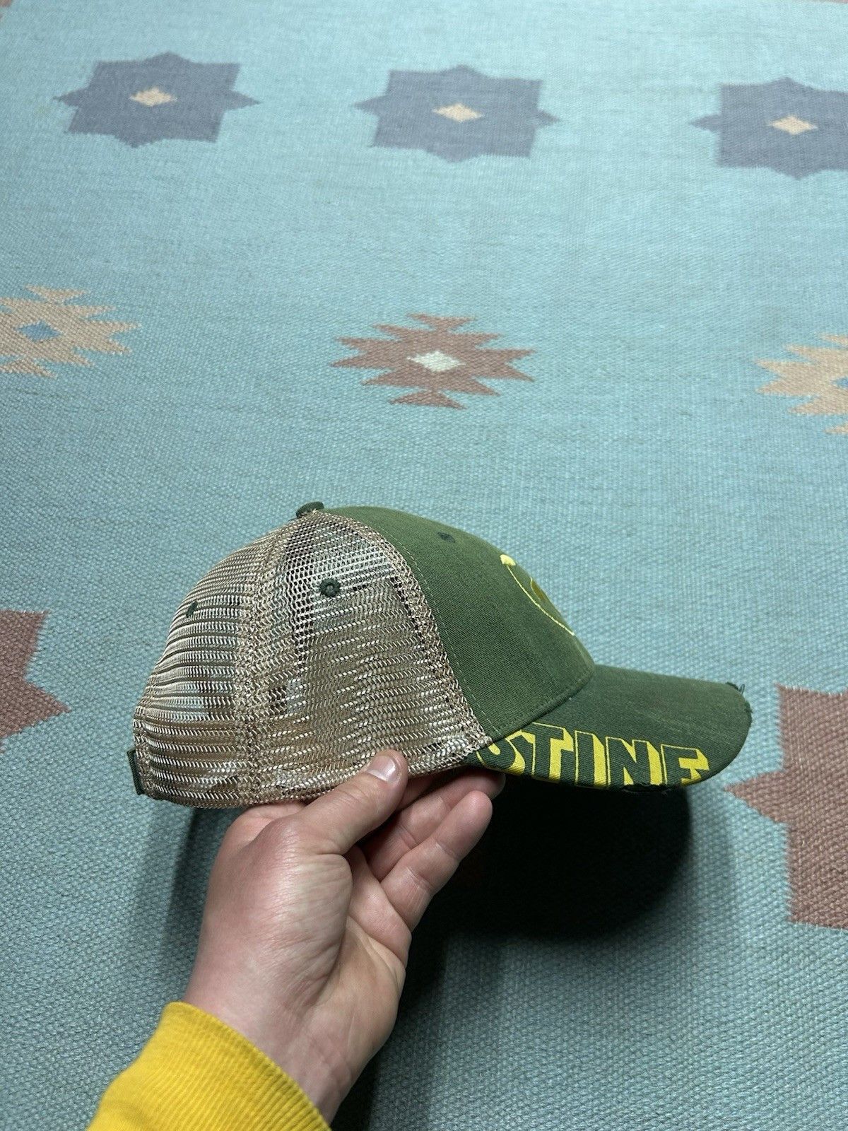 Vintage Stine strapback hat trucker distressed green seed farm NOS Size ONE SIZE - 4 Thumbnail