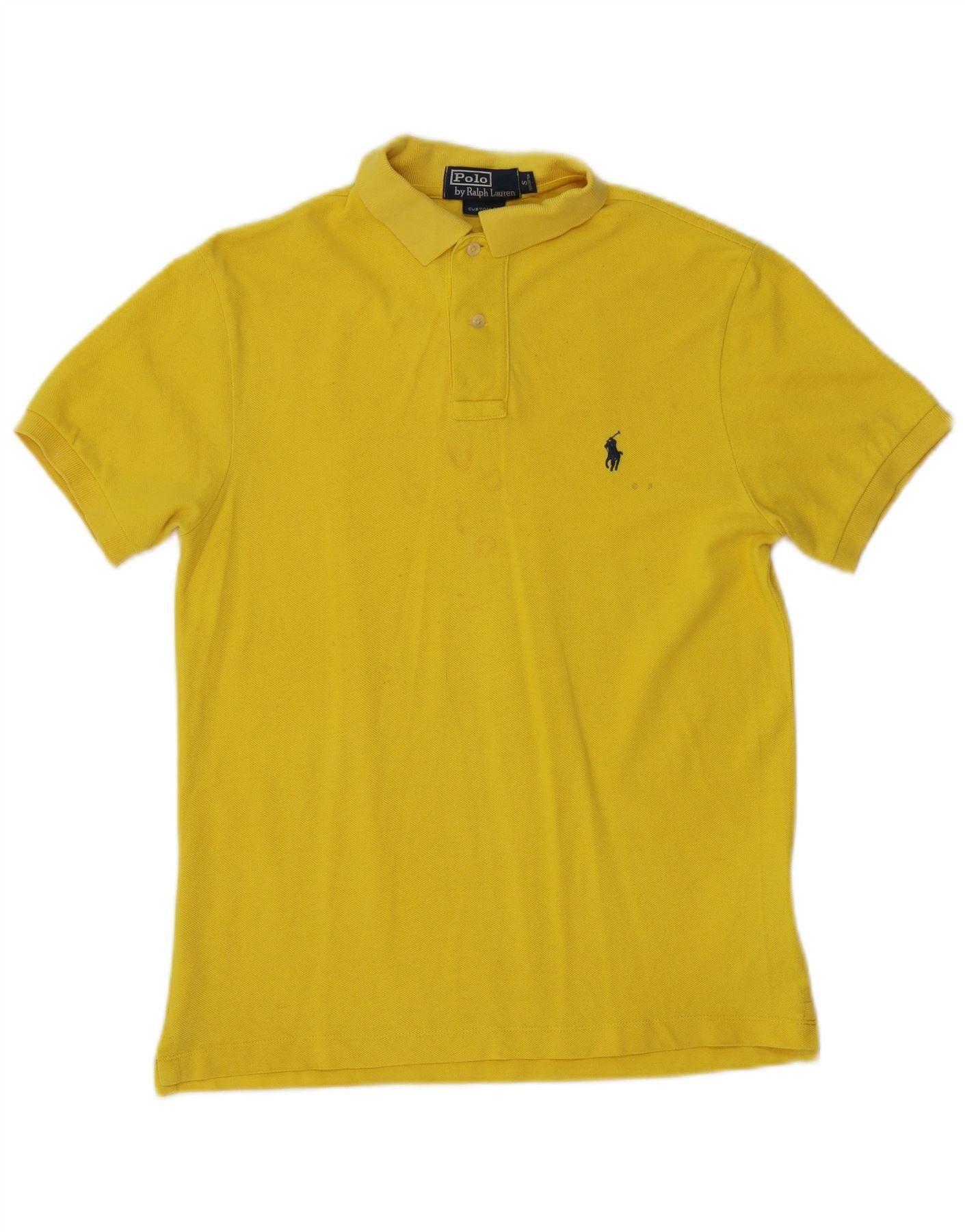 Polo Ralph Lauren Mens Custom Fit Polo Shirt Small Yellow Cotton Size US S / EU 44-46 / 1 - 1 Thumbnail