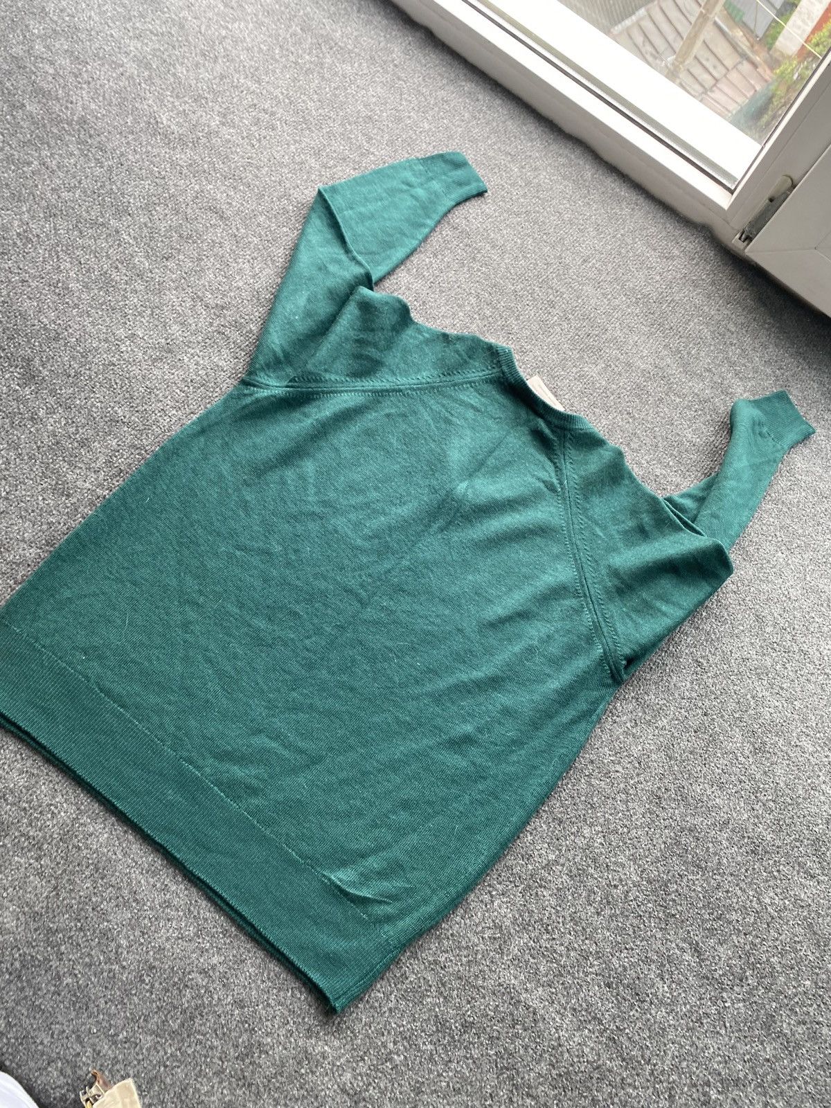 Other 🔥Scotland Pitlochry pure new wool green v neck mens pullover Size US S / EU 44-46 / 1 - 12 Thumbnail