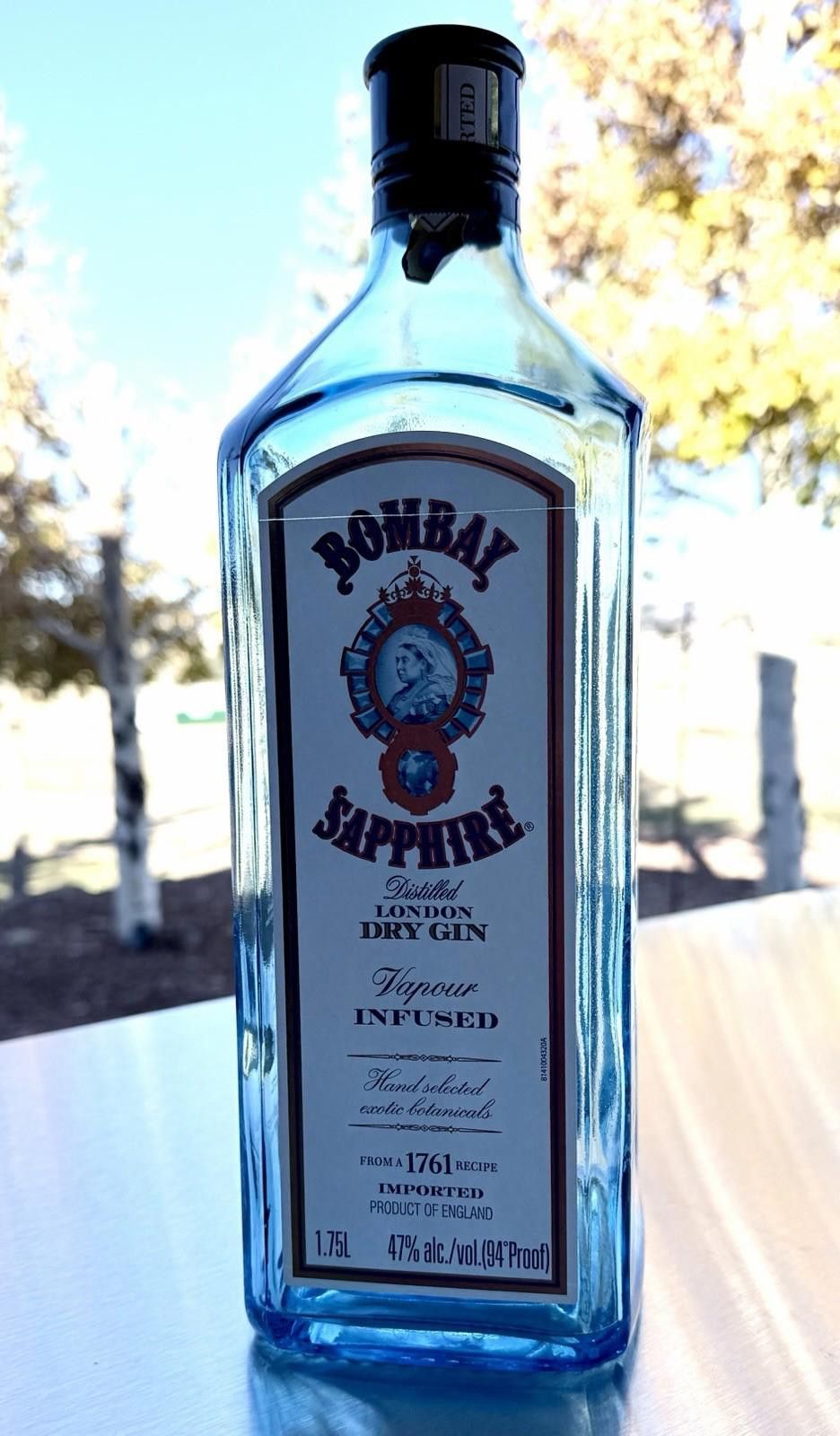 Other Bombay Sapphire London Dry Gin EMPTY Blue Bottle w Cap 1.75L Size ONE SIZE - 3 Thumbnail