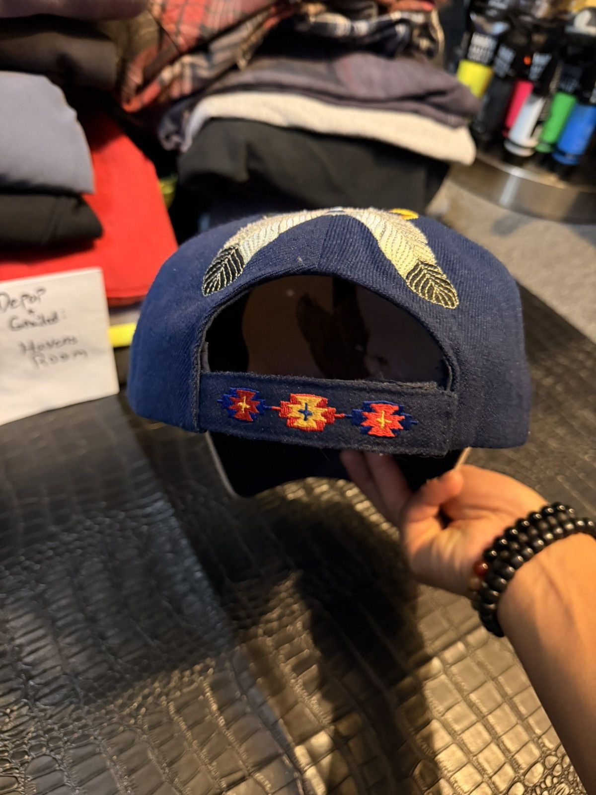 Native NATIVE Pow Wow Trail Eagle Embroidered Blue Baseball Cap Size ONE SIZE - 4 Thumbnail