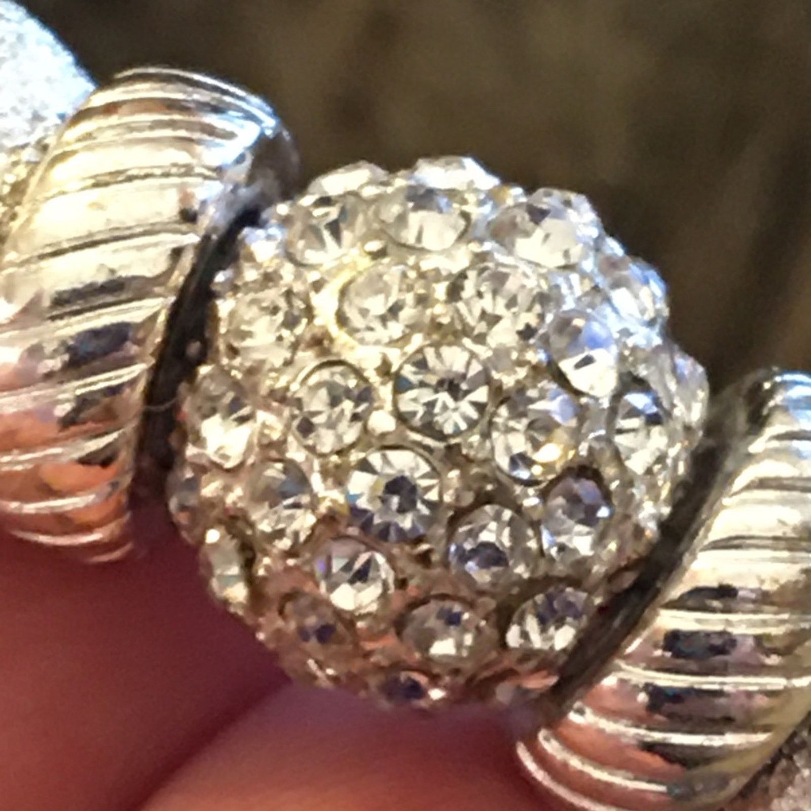 Jewelry Mesh sparkle rhinestone ball adjustable cuff Size ONE SIZE - 6 Thumbnail