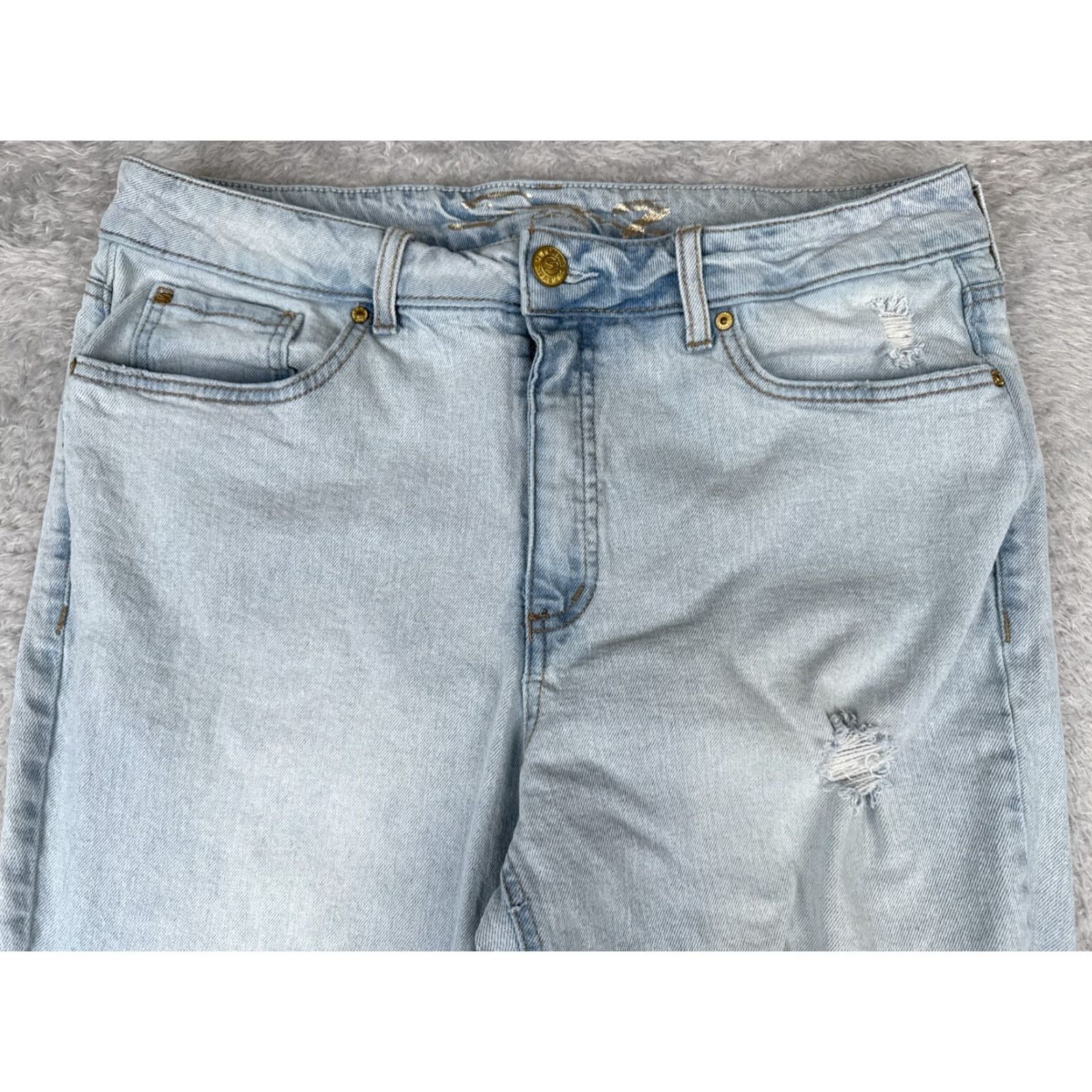 Vintage VINTAGE Seven7 Jeans Women Slim Blue Denim 14 Adult Regular 34x29 Distressed 5-Pocket Bootcut Jeans Womens Size 36" / US 14 / IT 50 - 4 Thumbnail