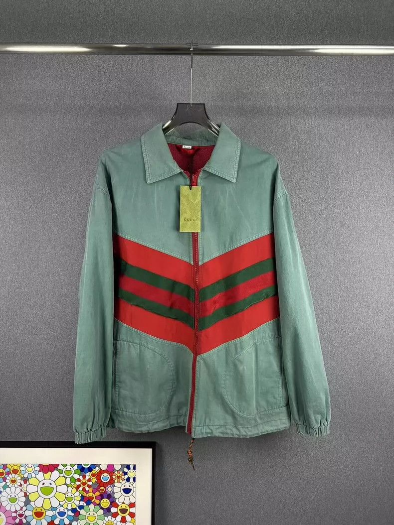 Gucci Gucci Washed old red and green stitched denim jacket 2501-N Size US M / EU 48-50 / 2 - 1 Thumbnail