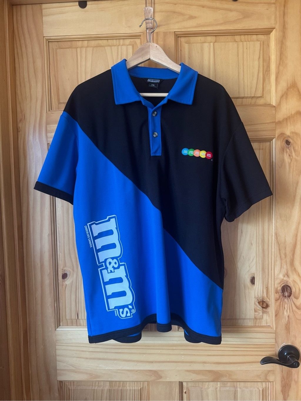 Vintage M&M's Bishop Racing Polo Black and Royal Blue Men's 2XL Size US XXL / EU 58 / 5 - 11 Thumbnail