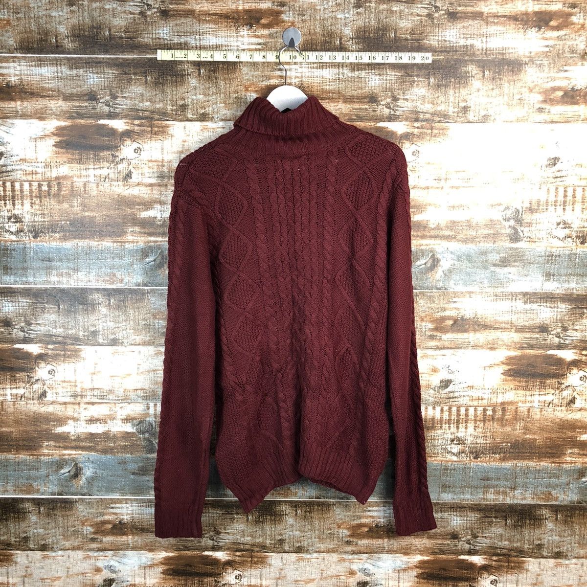 Aran Isles Knitwear × Japanese Brand Lazy Hazy Planet Red cable Knitwear #A1282 Size US M / EU 48-50 / 2 - 12 Thumbnail
