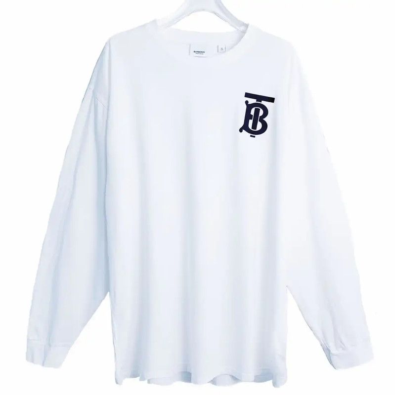 Burberry Burberry White Cotton Long Sleeve Tshirt Size US XL / EU 56 / 4 - 1 Thumbnail