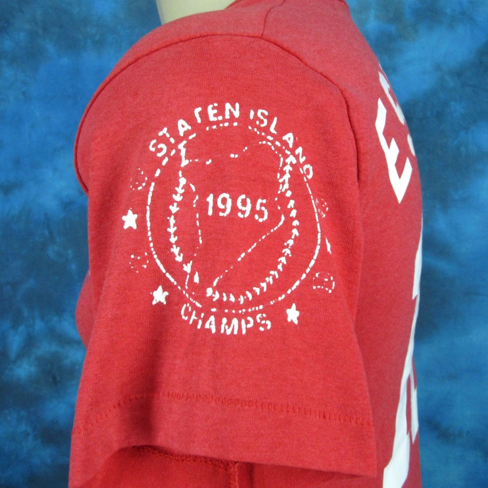 Fruit Of The Loom VINTAGE STATEN ISLAND NEW YORK CITY BASEBALL T-Shirt XS Red, 90s, Fruit of the Loom, Short Sleeve, Crew Neck, Men, 1990s, Single Stitch T-Shirt Size US XS / EU 42 / 0 - 5 Thumbnail