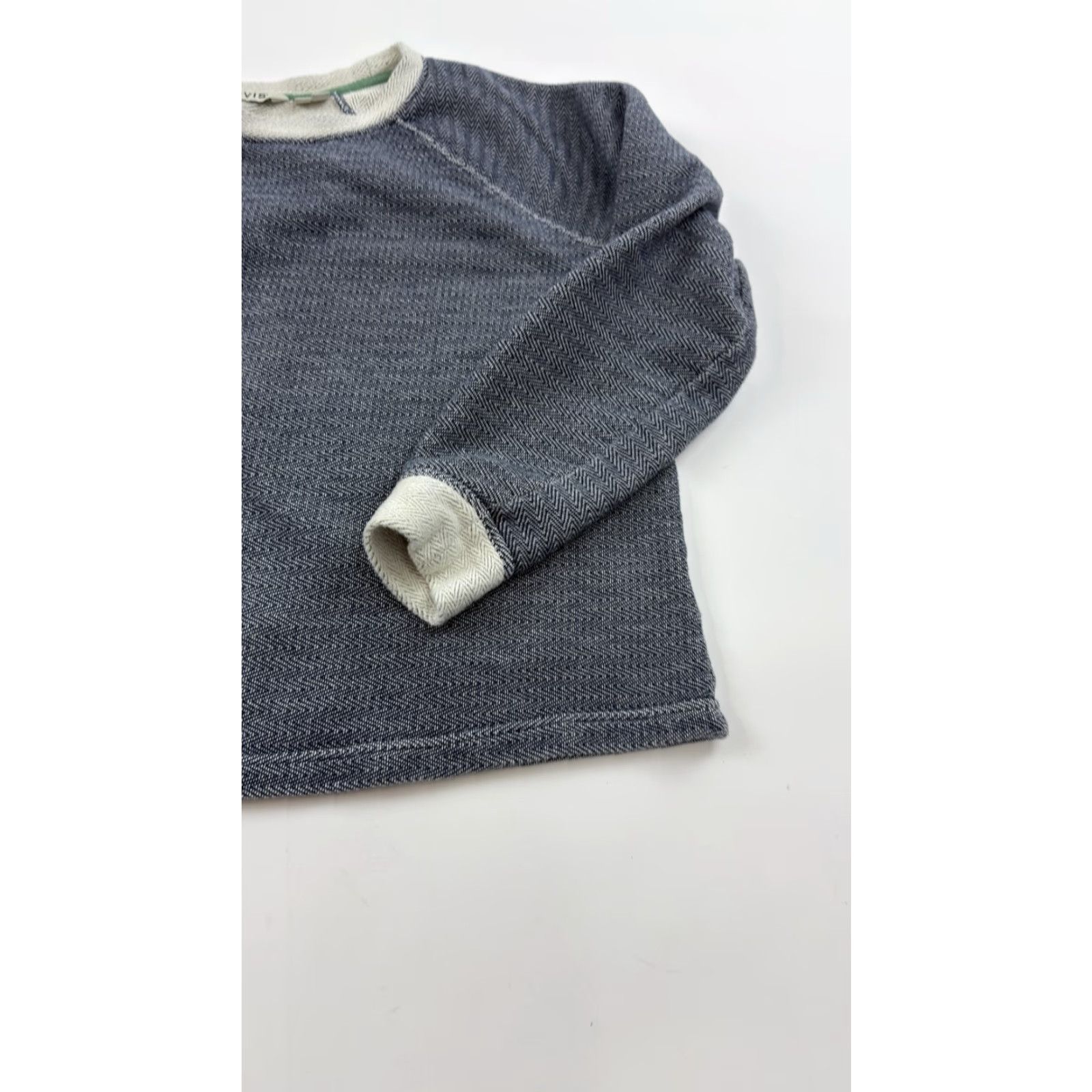 Orvis VINTAGE Orvis Sweater Womens XL Blue White Herringbone Crewneck Cotton Pullover Size XL / US 12-14 / IT 48-50 - 2 Thumbnail