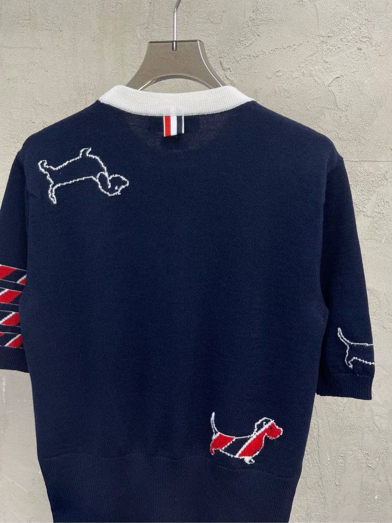 Thom Browne Thom browne Dark blue puppy patterned four-striped wool sho Size US M / EU 48-50 / 2 - 4 Thumbnail
