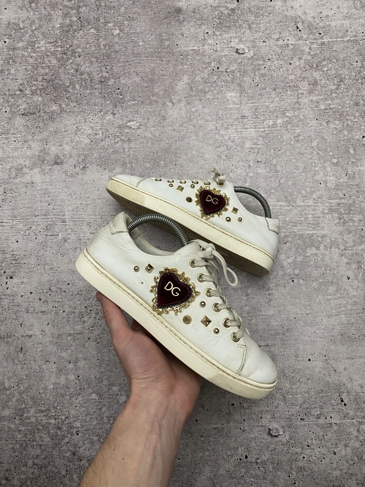 Dolce & Gabbana 🔥Dolce & Gabbana hear leather sneakers Size US 8 / IT 38 - 3 Thumbnail