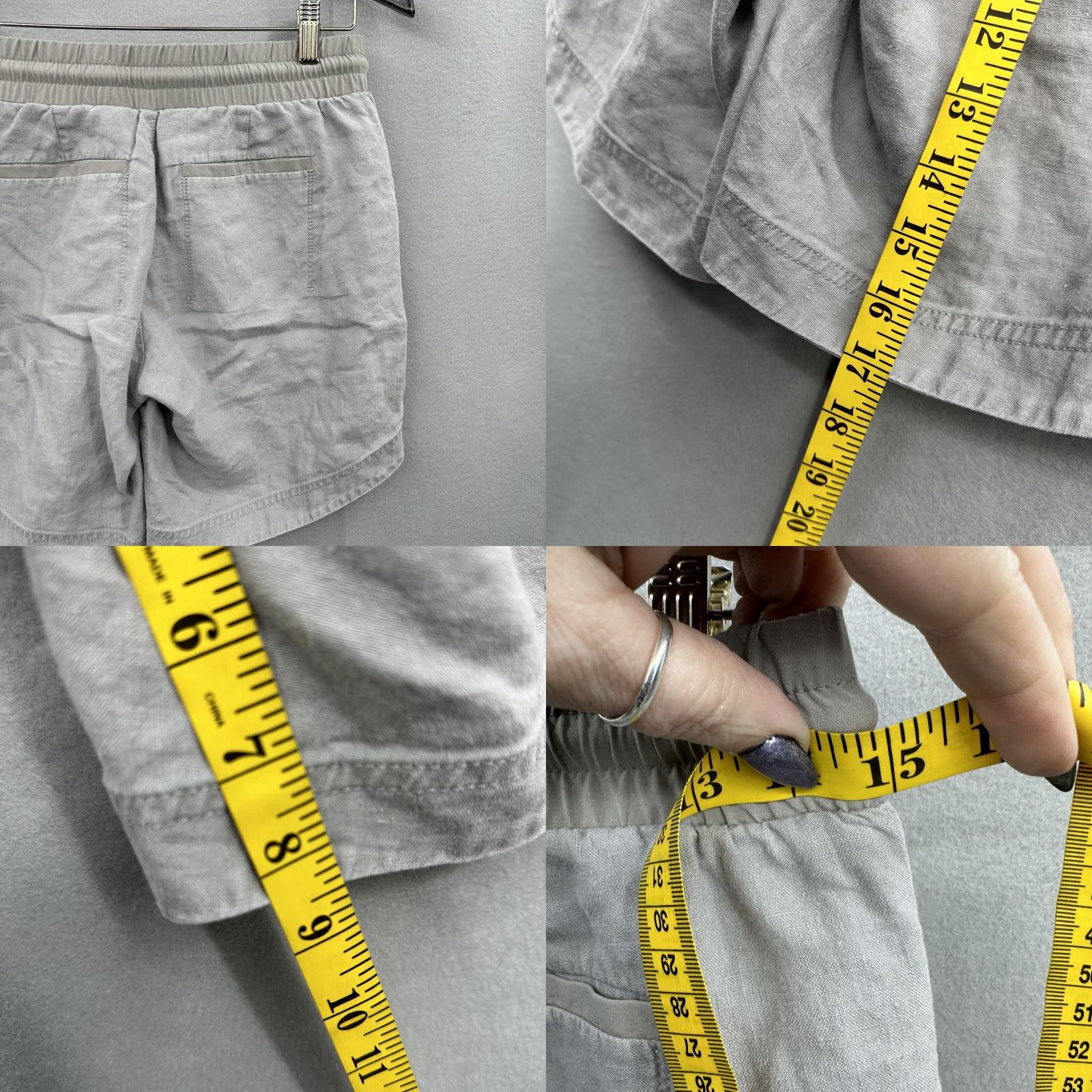 Athleta Athleta Womens Shorts 2 Gray Linen Beachside Elastic Waist Pockets Boho 90s Style Women's Size 2 Adults Size 26" / US 2 / IT 38 - 8 Thumbnail