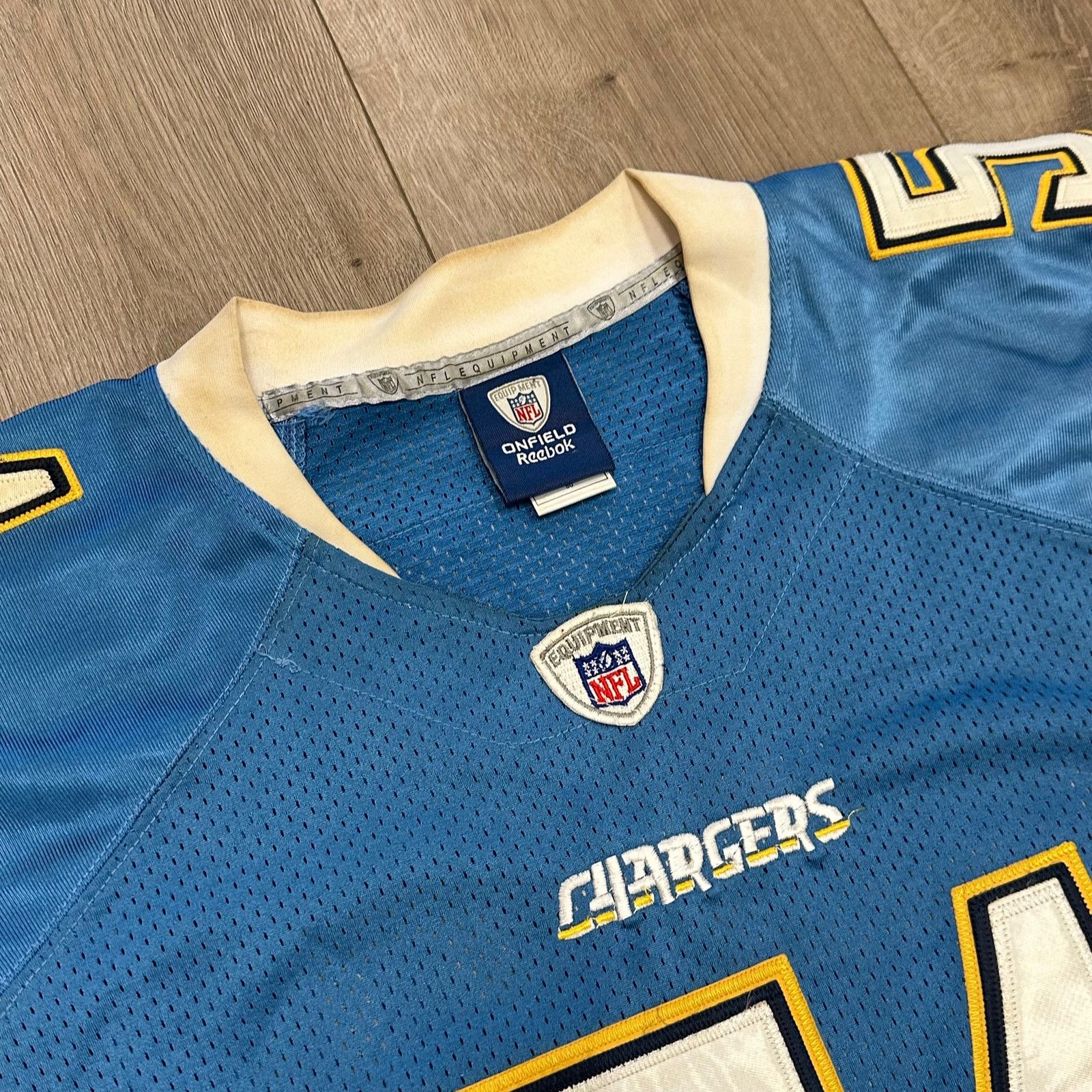 Reebok Vintage Reebok NFL San Diego Chargers Spikes 51 Blue Jersey Size US XL / EU 56 / 4 - 4 Thumbnail