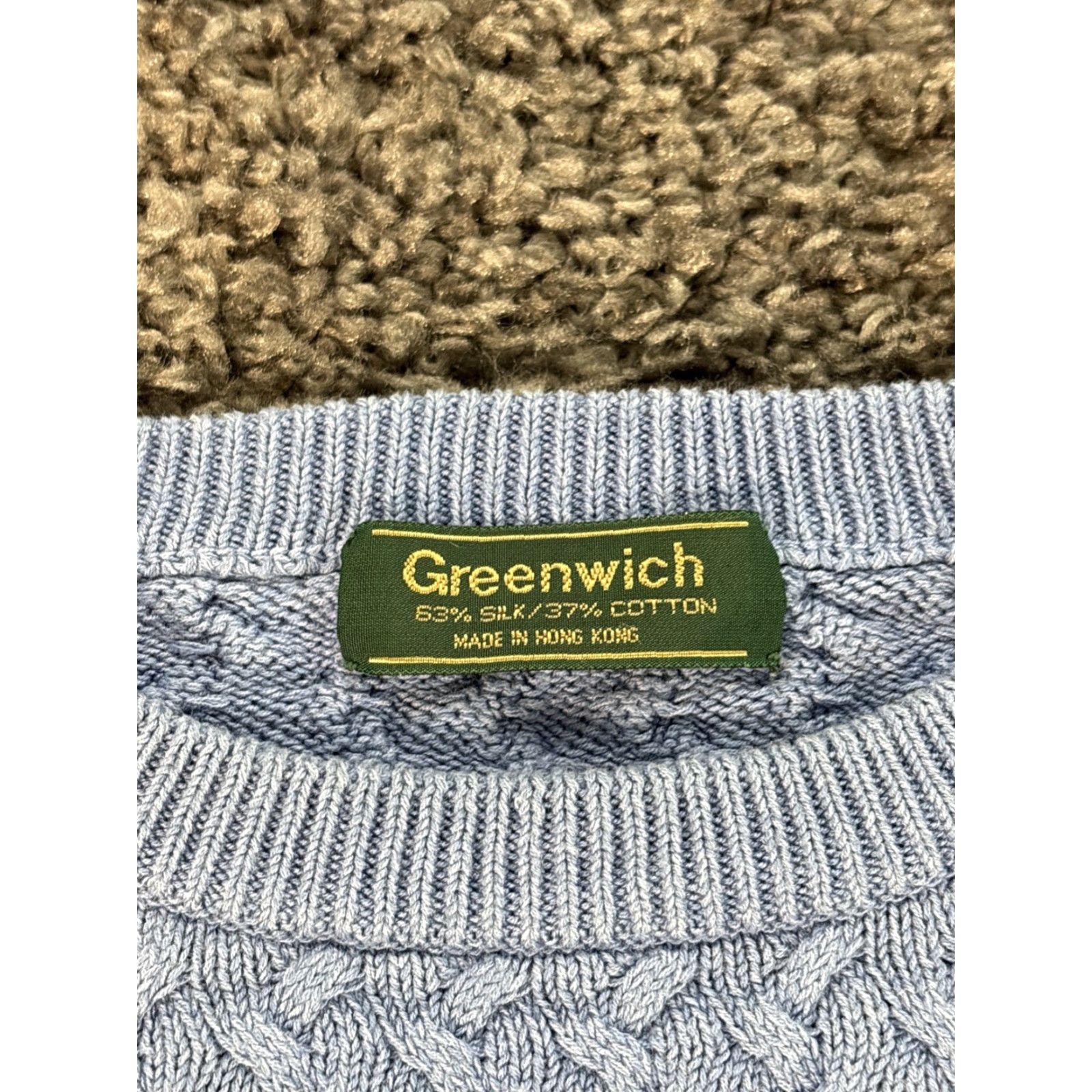 Vintage VINTAGE Greenwich Sweater Womens L Blue Silk Cotton Chunky Knit Fisherman 90s Size L / US 10 / IT 46 - 4 Thumbnail