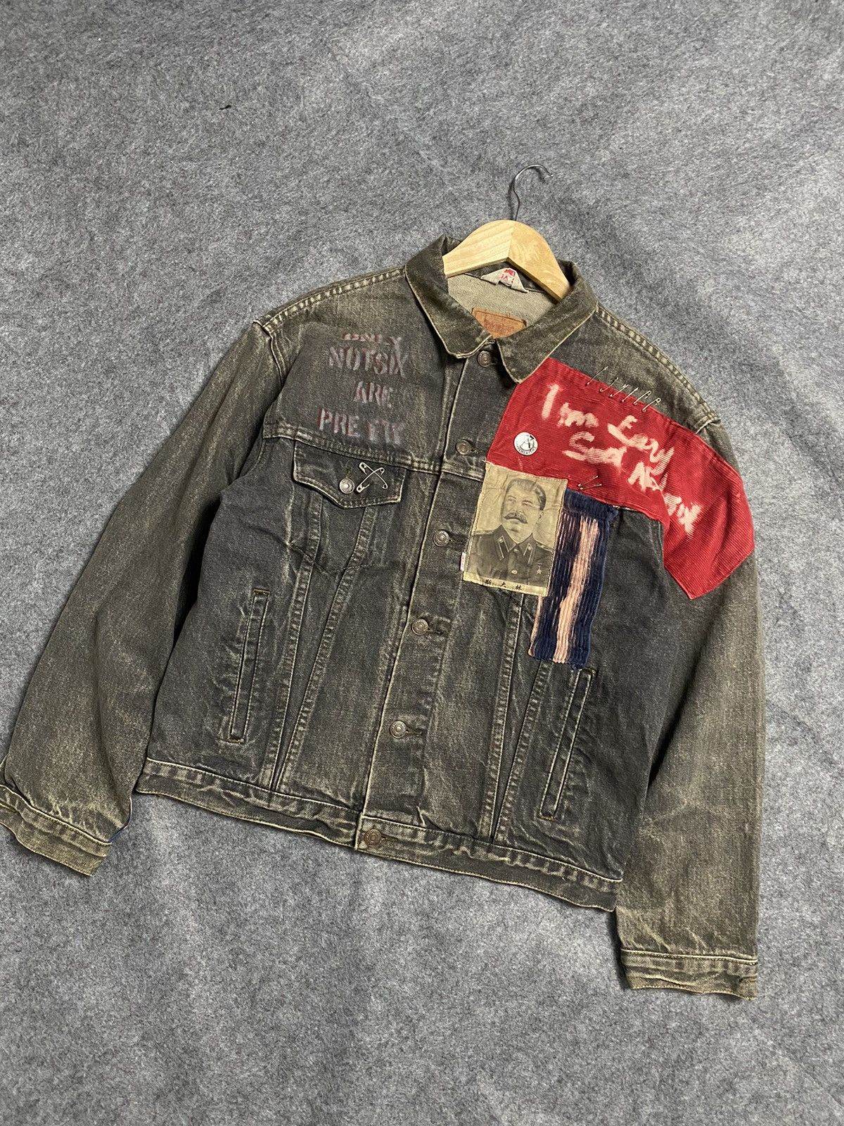 Levi's Vintage Clothing Trash Faded Levi’s Denim Custom Punk Jacket Size US M / EU 48-50 / 2 - 1 Thumbnail