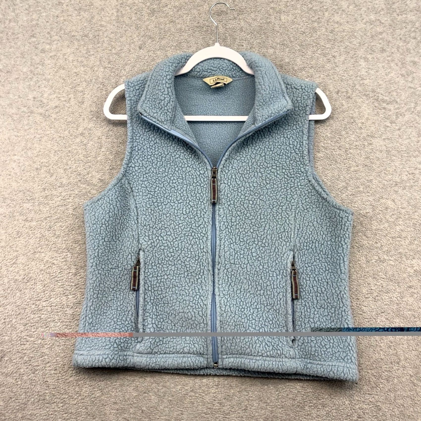Vintage VINTAGE? No — L.L. Bean Womens Light Blue Sherpa Fleece Full Zip Sweater Vest M Polartec 0BCT2 Size M / US 6-8 / IT 42-44 - 2 Thumbnail