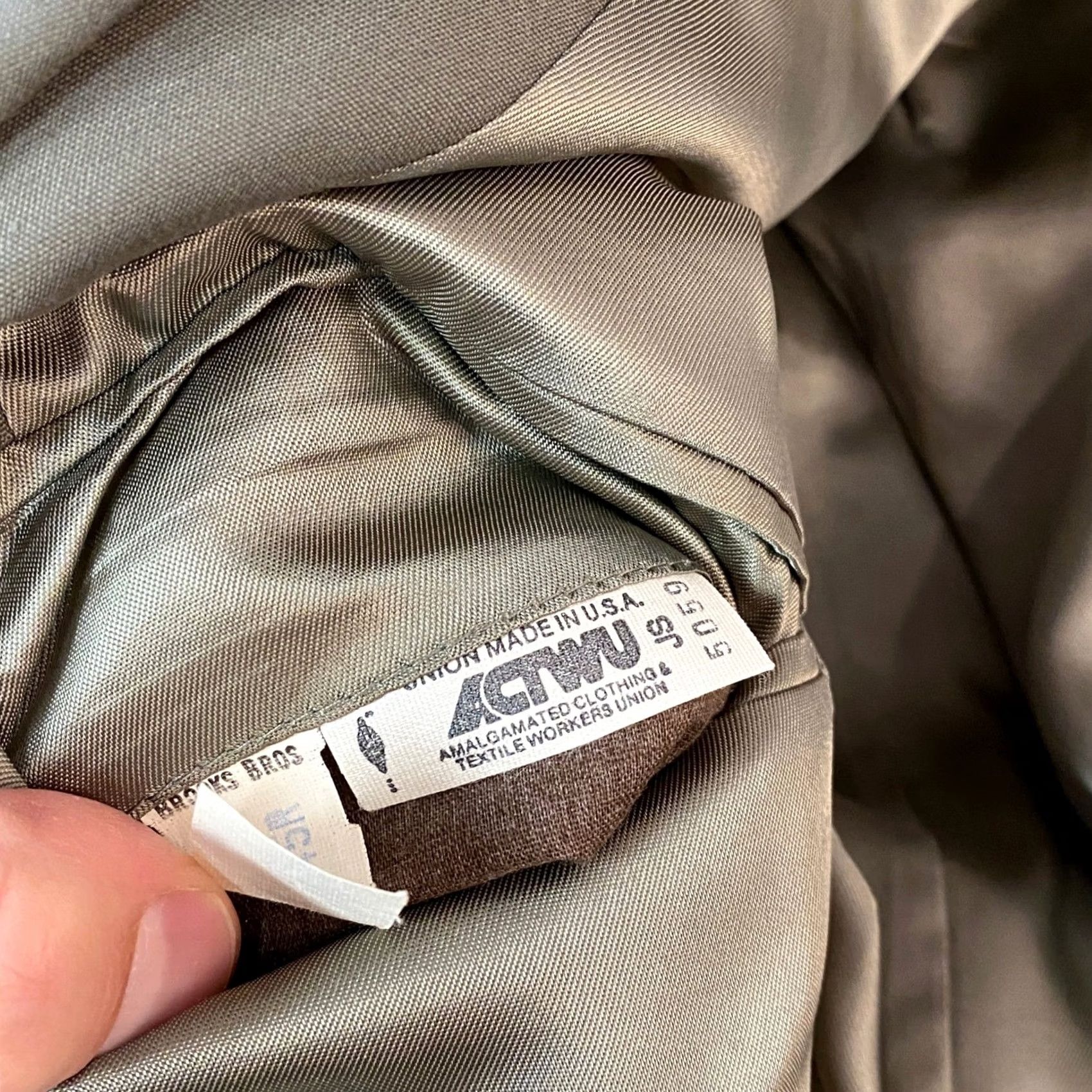 Brooks Brothers VINTAGE Brooks Brothers Blazer Mens 45R Olive Green USA Cotton Union 3 roll 2 Size 48R - 5 Thumbnail