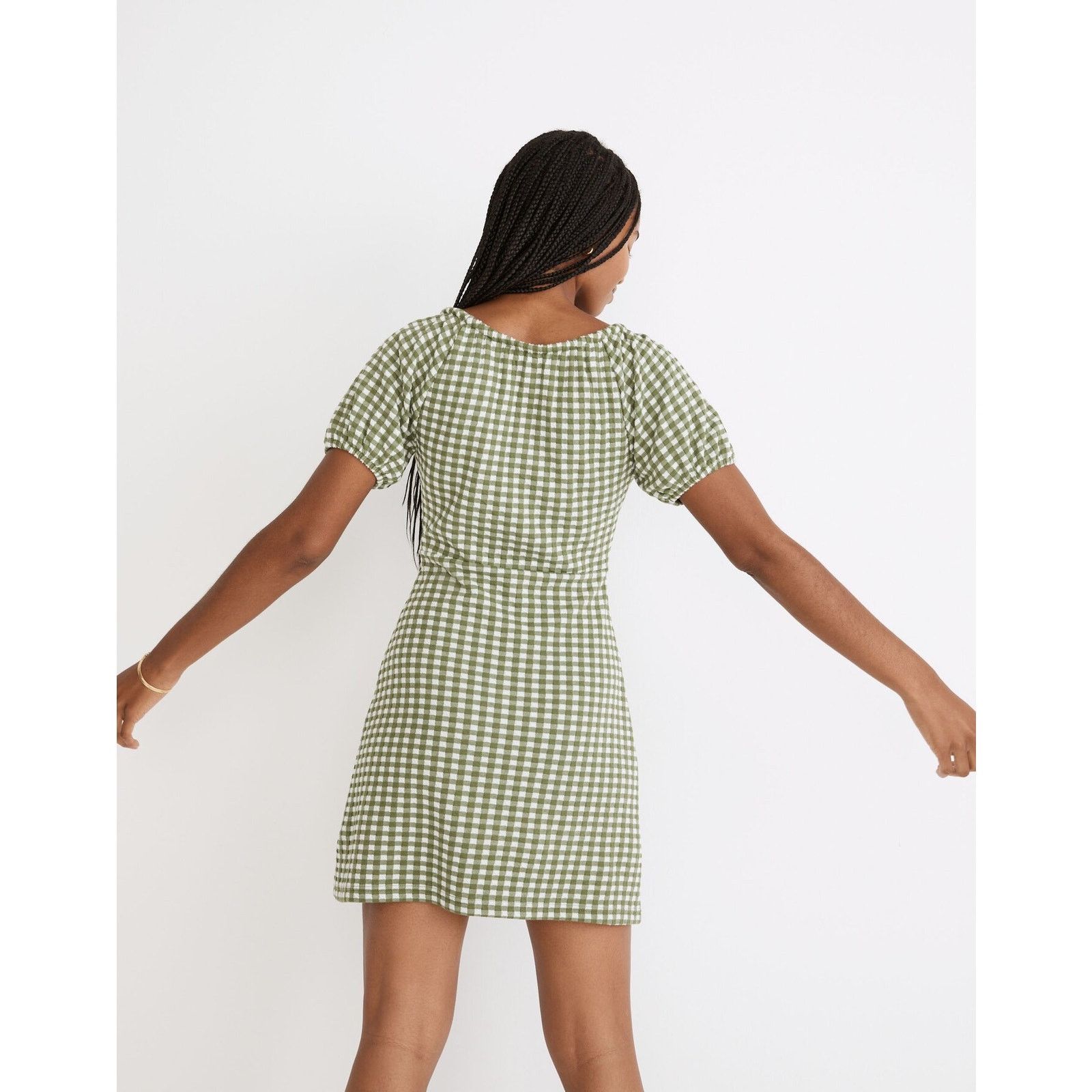 Madewell Madewell Jacquard Mini Dress in Gingham Check Sz M Size M / US 6-8 / IT 42-44 - 2 Thumbnail