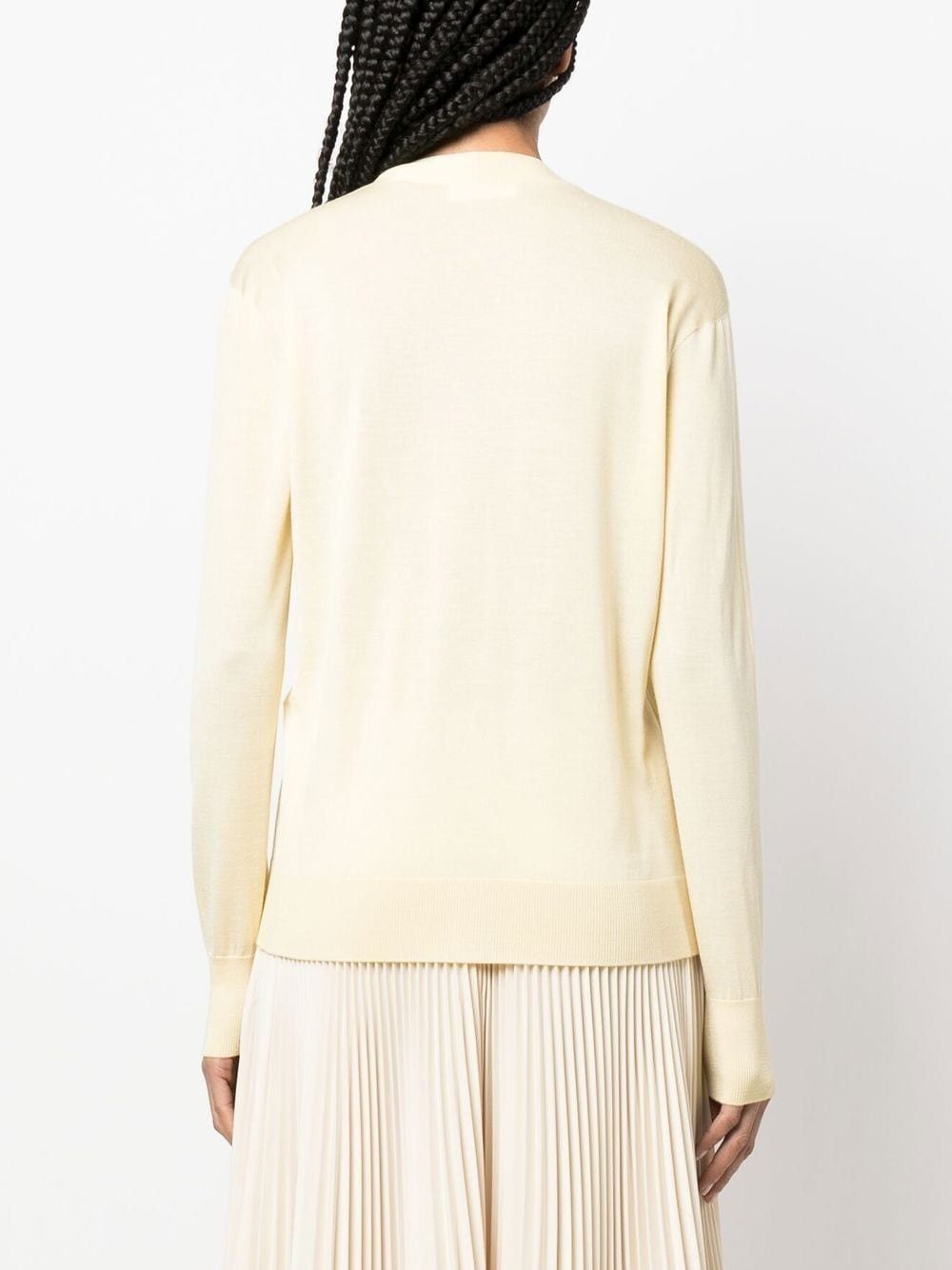 Jil Sander o1y1025 Cardigan in Pastel Yelllow Size XS / US 0-2 / IT 36-38 - 4 Thumbnail