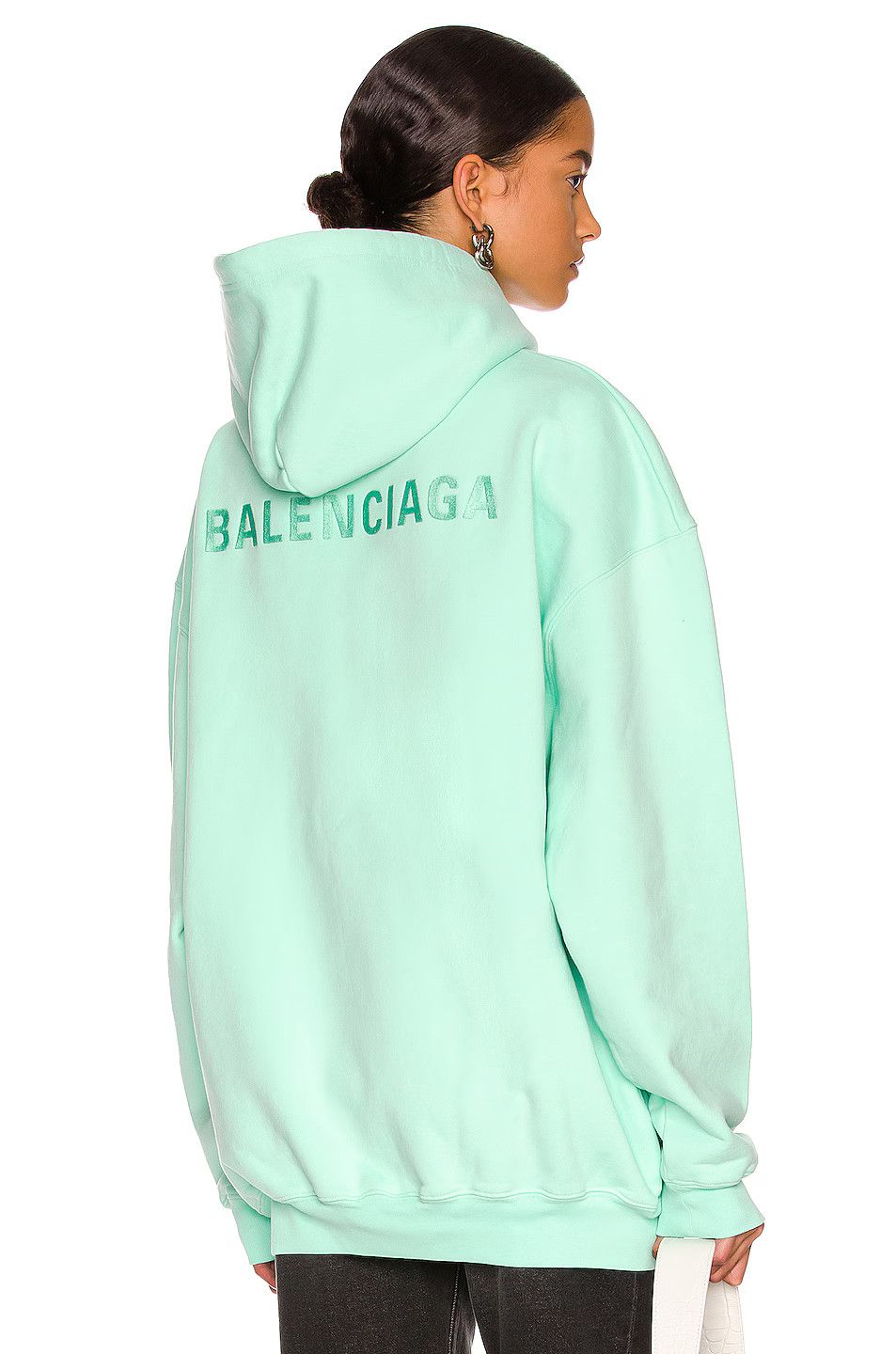 Balenciaga o1s1wg111124 Medium Fit Hoodie in Mint Green Size M / US 6-8 / IT 42-44 - 5 Thumbnail