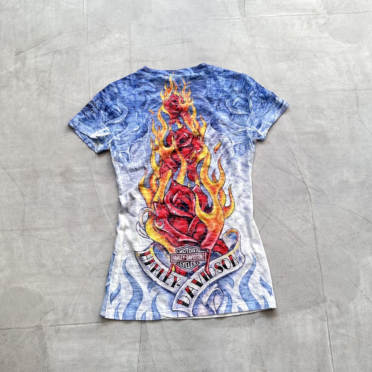 Hysteric Glamour 00s Tribal Flame Harley Davidson T Shirt Affliction Ed Hardy Size S / US 4 / IT 40 - 1 Thumbnail