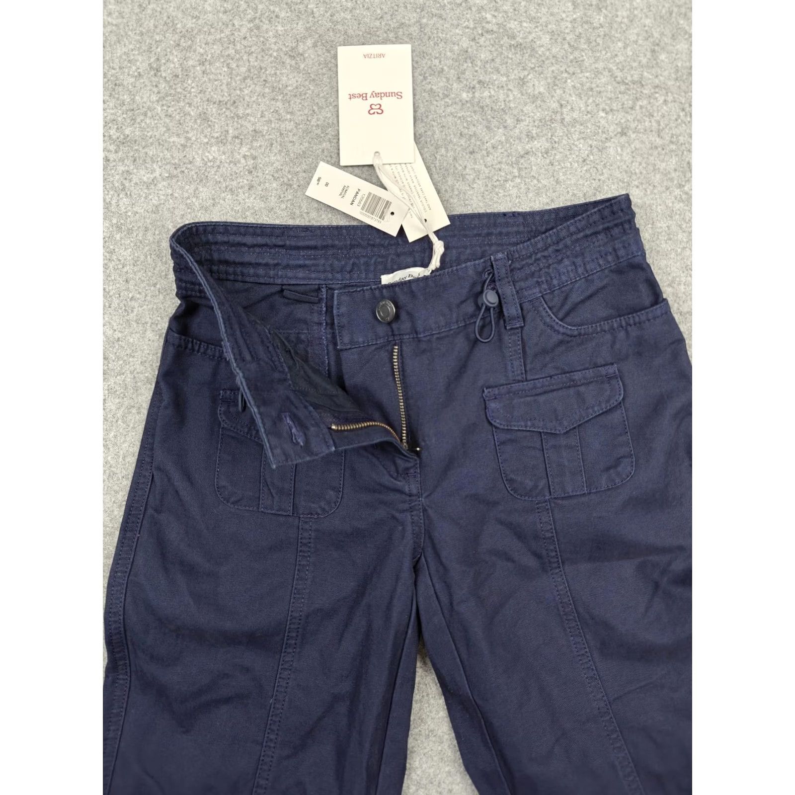 Aritzia Aritzia Sunday Best Pants Womens 00 Blue Cargo Twill Adjustable Waist Pockets Shirt? Size 24" / US 00 / IT 34 - 3 Thumbnail