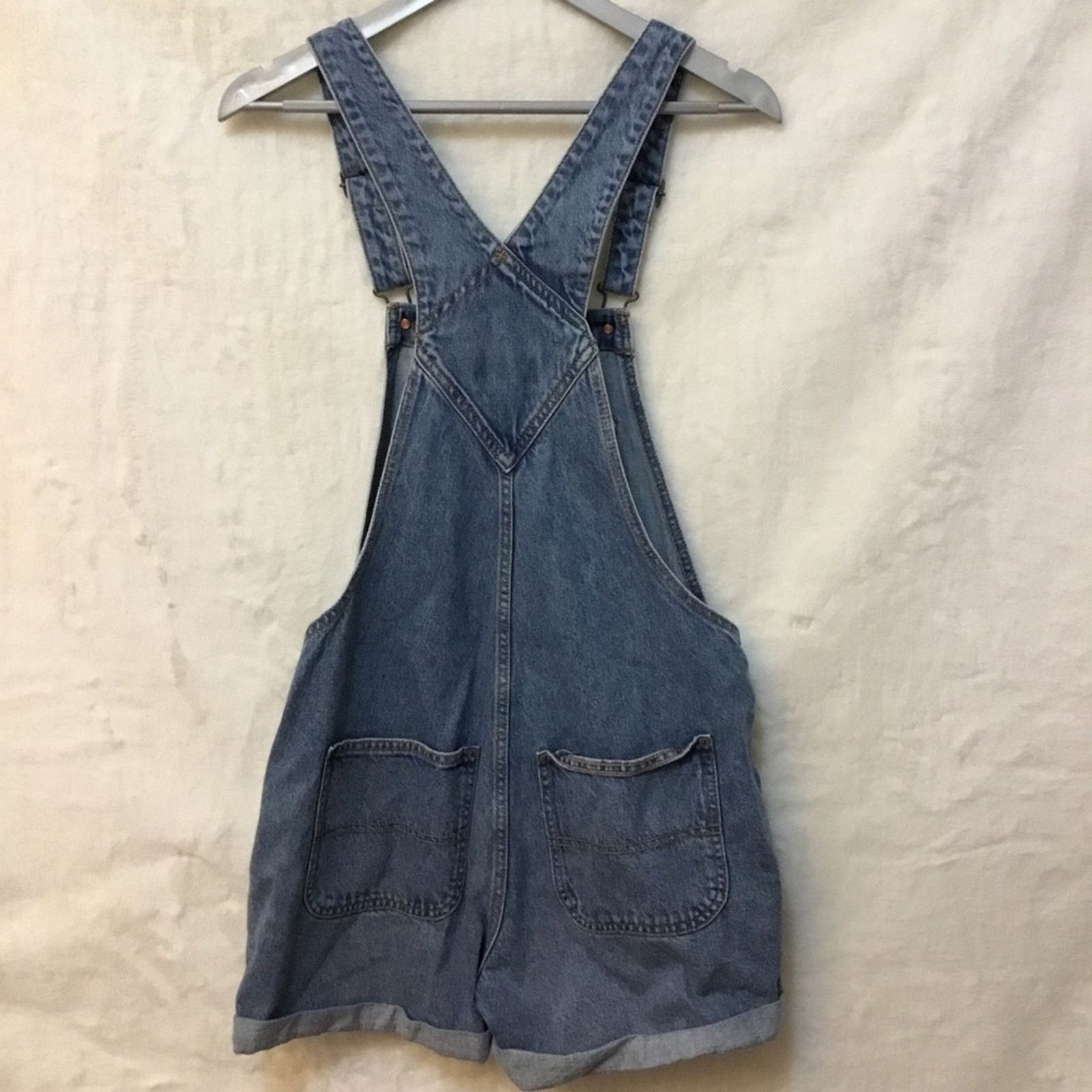 Old Navy Old Navy Blue Distressed Denim Overalls Rompers Size 32" / US 10 / IT 46 - 7 Thumbnail