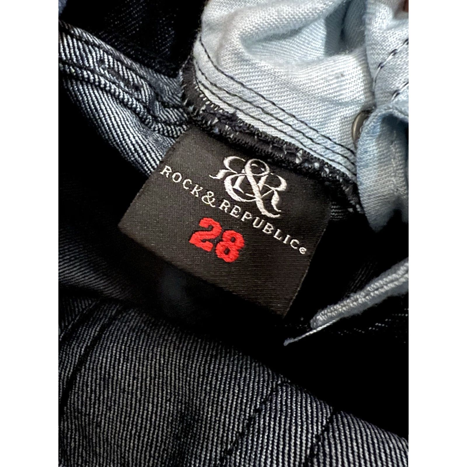Vintage Rock & Republic Womens Jeans Slim Denim 28 Dark Wash 5-Pocket Pocket Blue Cotton Blend Rock & Republic Slimming Size 28" / US 6 / IT 42 - 5 Thumbnail