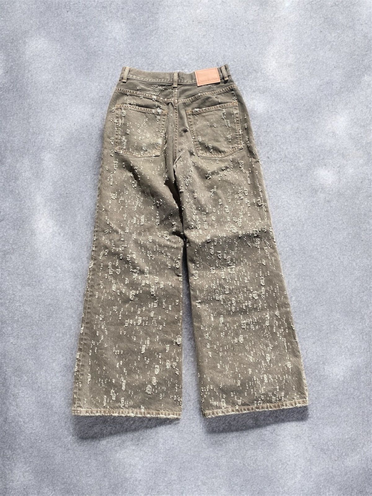 Acne Studios 2022 Moth Brown distressed denim pants