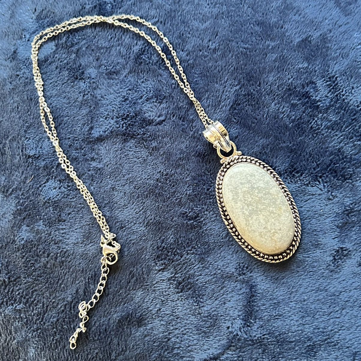 Handmade Handcrafted framed rainbow moonstone 925 sterling necklace Size ONE SIZE - 8 Thumbnail