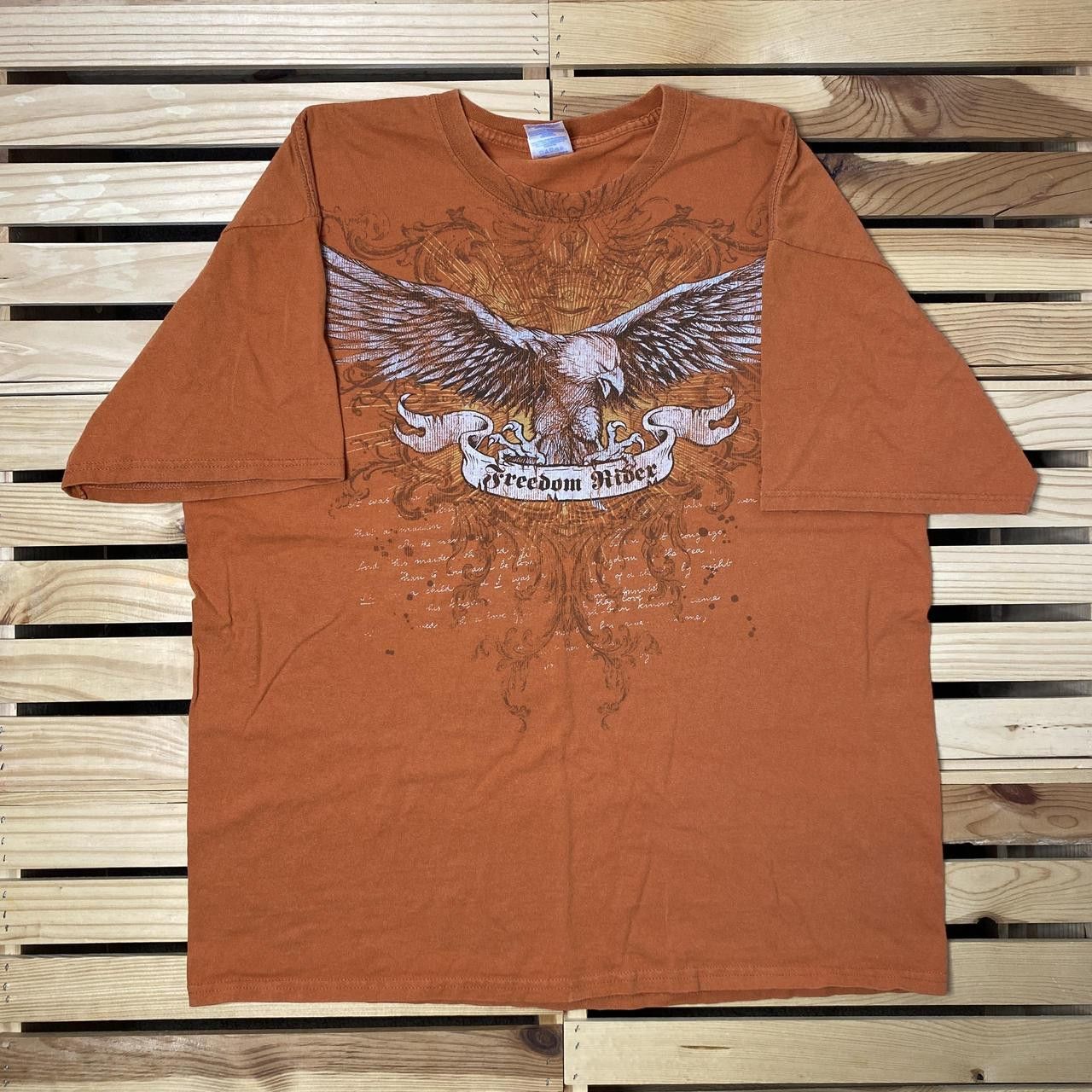 Gildan Freedom Rider Orange Y2K Biker Tee Size XL Size US XL / EU 56 / 4 - 1 Thumbnail