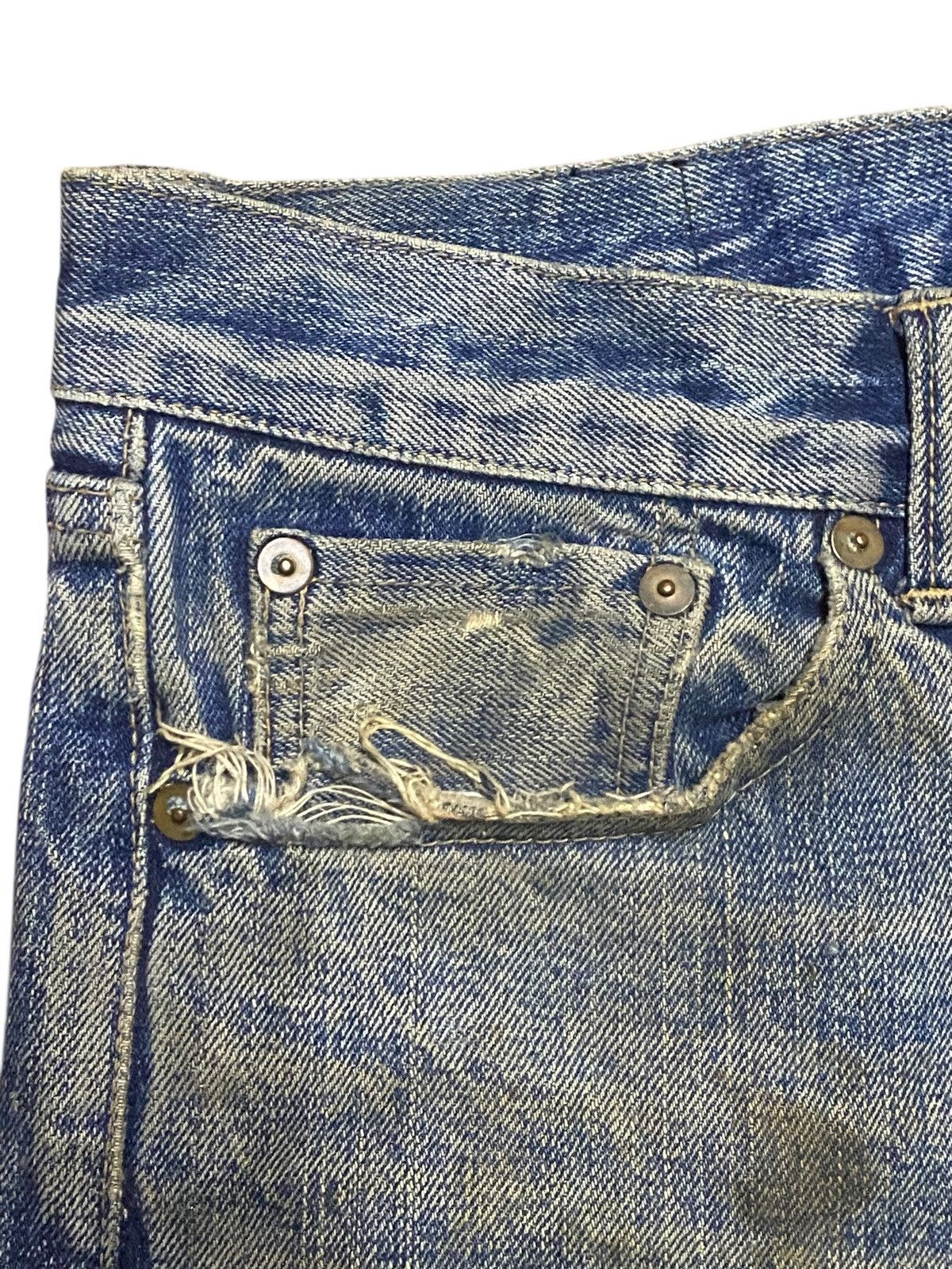 Junya Watanabe Vintage Blue Corn Japan Selvedge Heavy Faded Distressed Jean Size US 32 / EU 48 - 10 Thumbnail