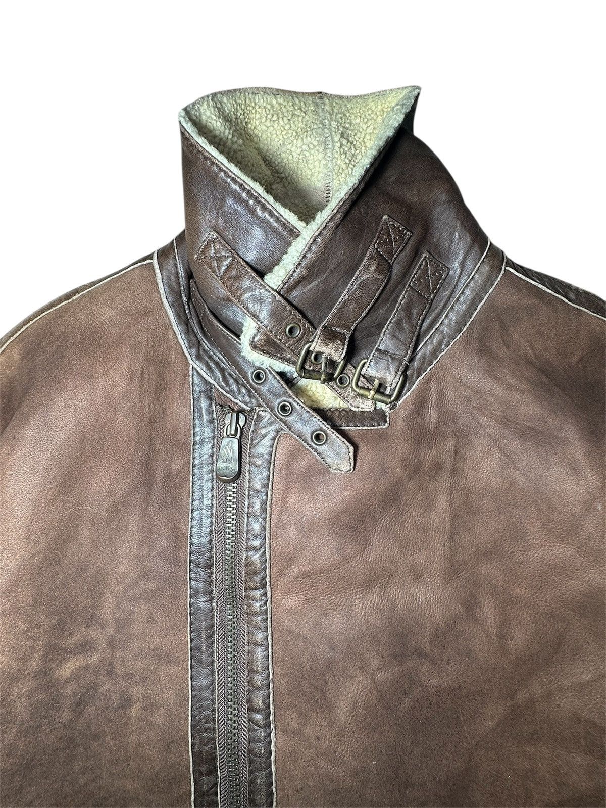 Nautica Vintage Nautica brown sheepskin shearling bomber jacket Size US XL / EU 56 / 4 - 3 Thumbnail