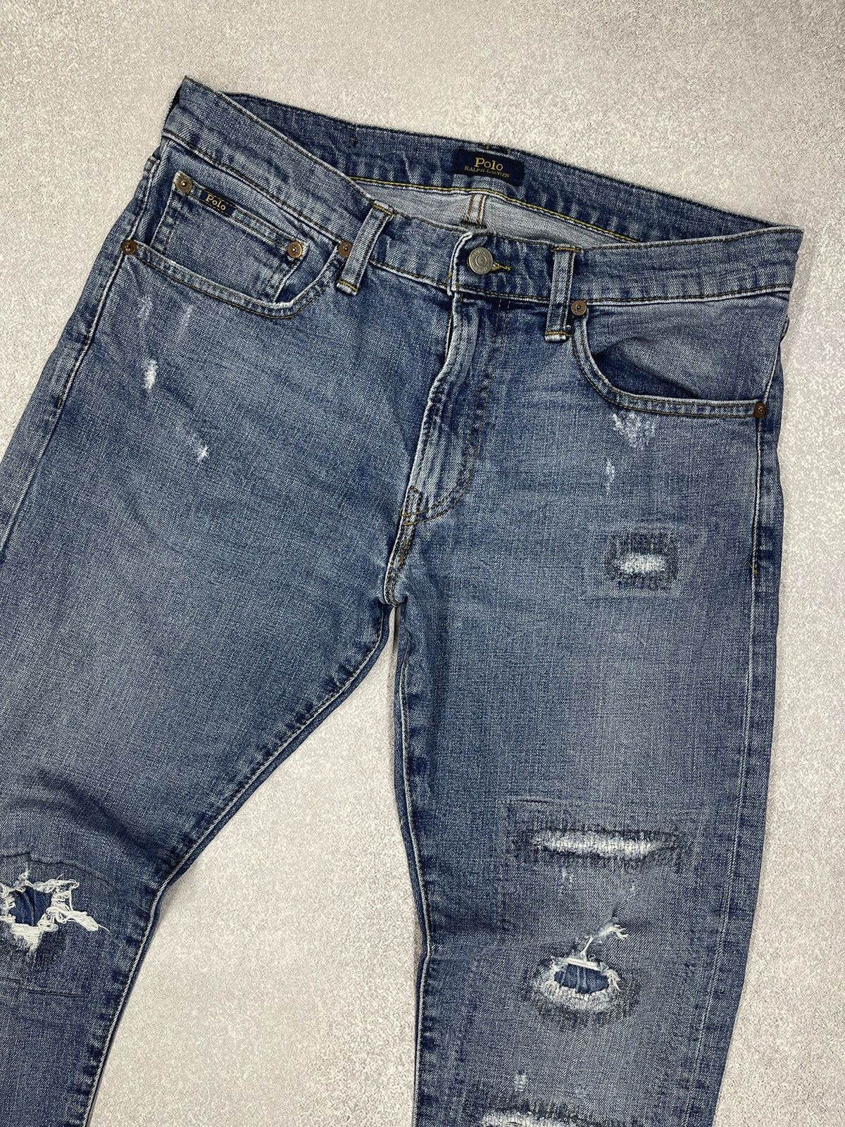 Polo Ralph Lauren Vintage Polo Ralph Lauren Distressed Denim Jeans Blue Y2K Size US 32 / EU 48 - 3 Thumbnail