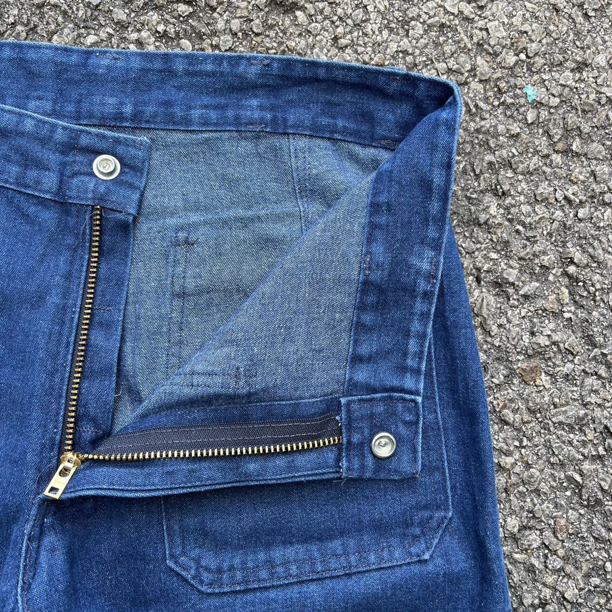 Vintage VINTAGE 70s 80s USN SEAFARER DUNGAREE FLARE DENIM JEANS Size US 31 - 7 Thumbnail