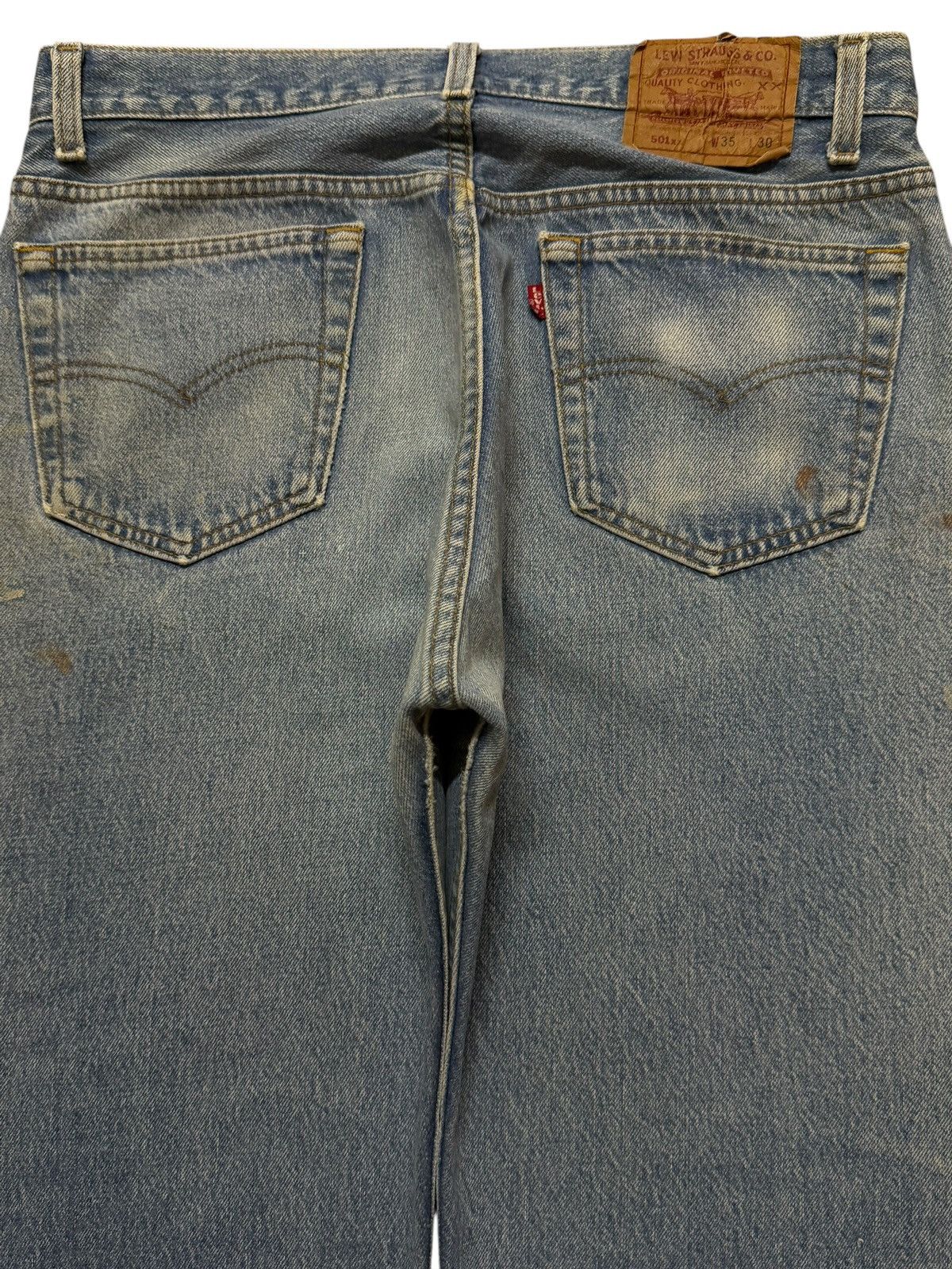 Levi's Vintage 80s Levis 501xx Blue Mud Wash Faded Straight Leg Fit Size US 33 - 4 Thumbnail
