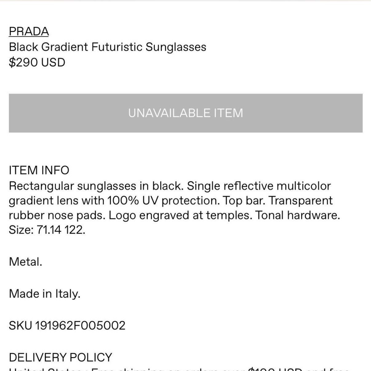 Prada Prada black gradient futuristic sunglasses Size ONE SIZE - 8 Thumbnail