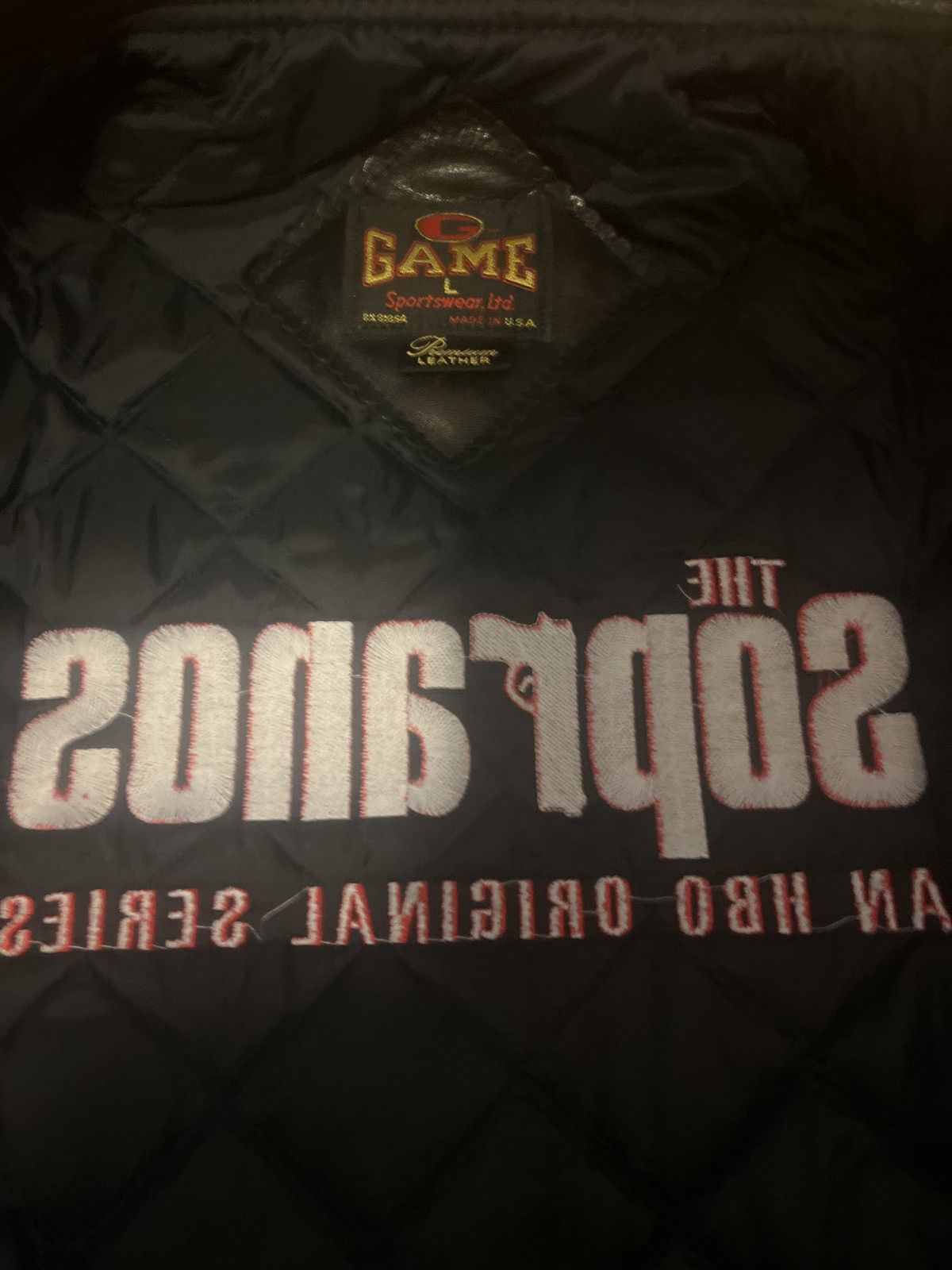 Vintage Vintage Sopranos Leather Varsity Jacket Size US L / EU 52-54 / 3 - 3 Thumbnail