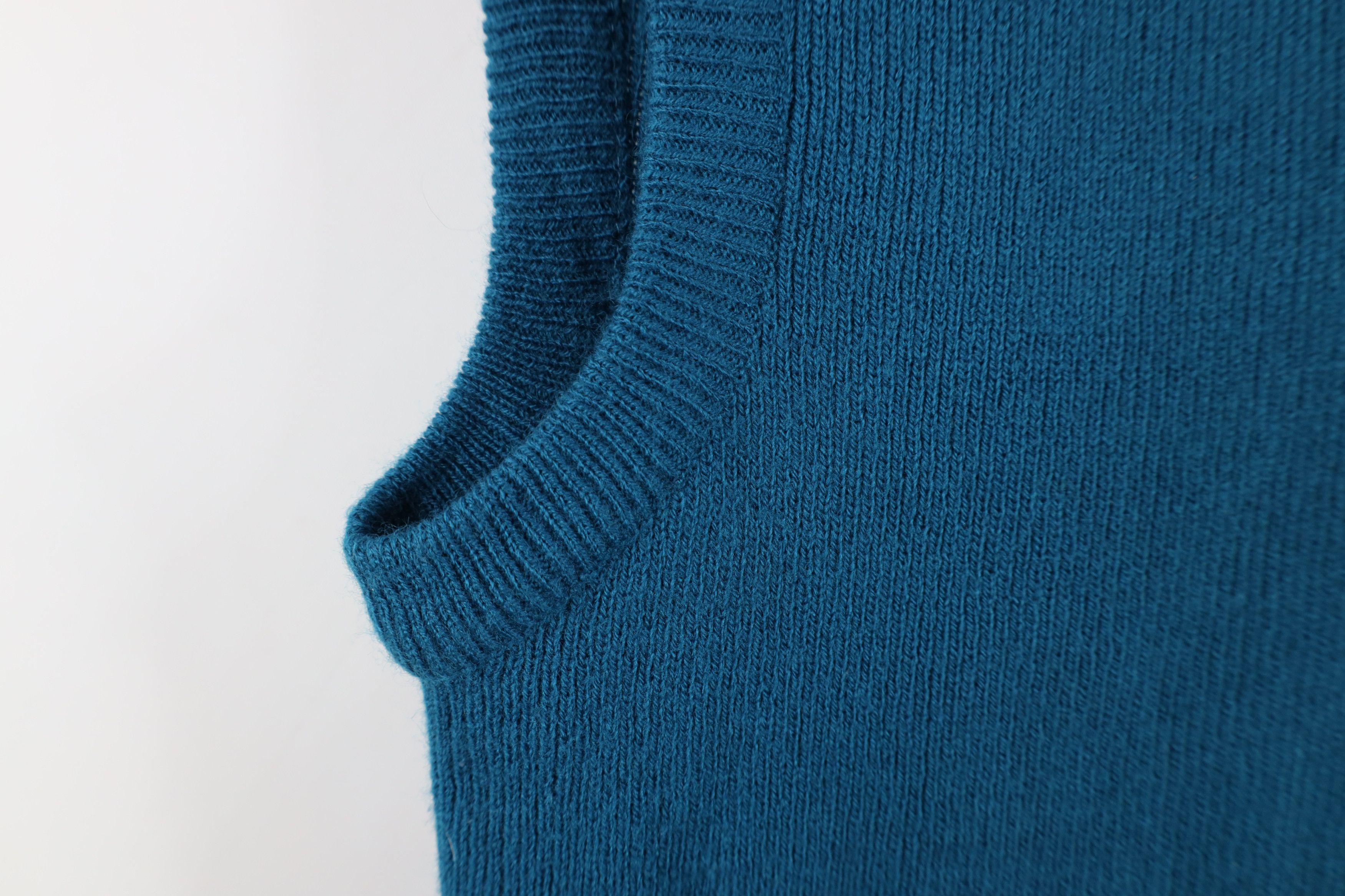 Vintage Vintage 70s Streetwear Blank Ribbed Knit Sweater Vest Teal Size M / US 6-8 / IT 42-44 - 6 Thumbnail