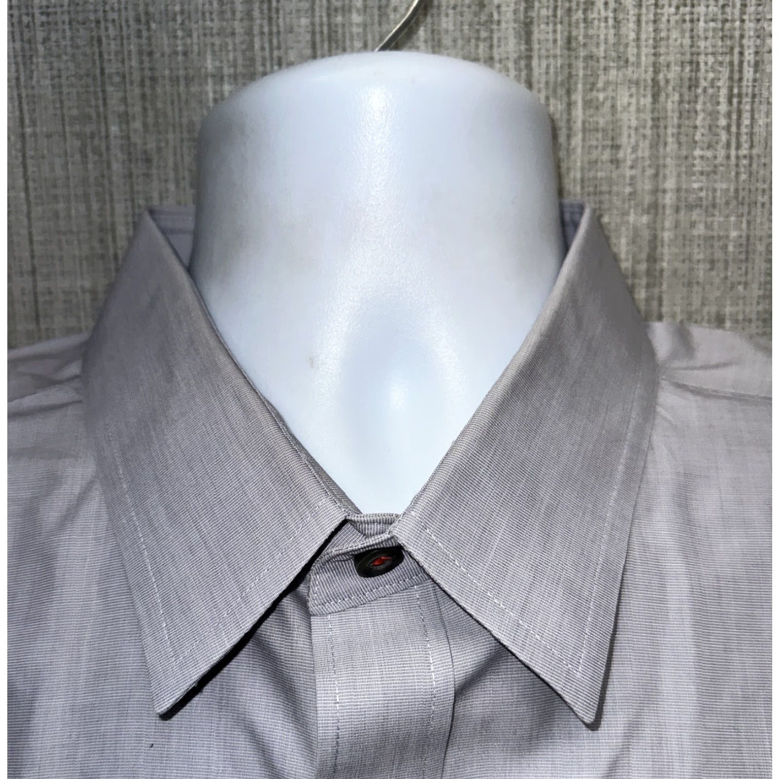 UNTUCKit UNTUCKit Mens Gray Cotton Wrinkle Free Long Sleeve Dress Shirt Size XL Size 46R - 3 Thumbnail